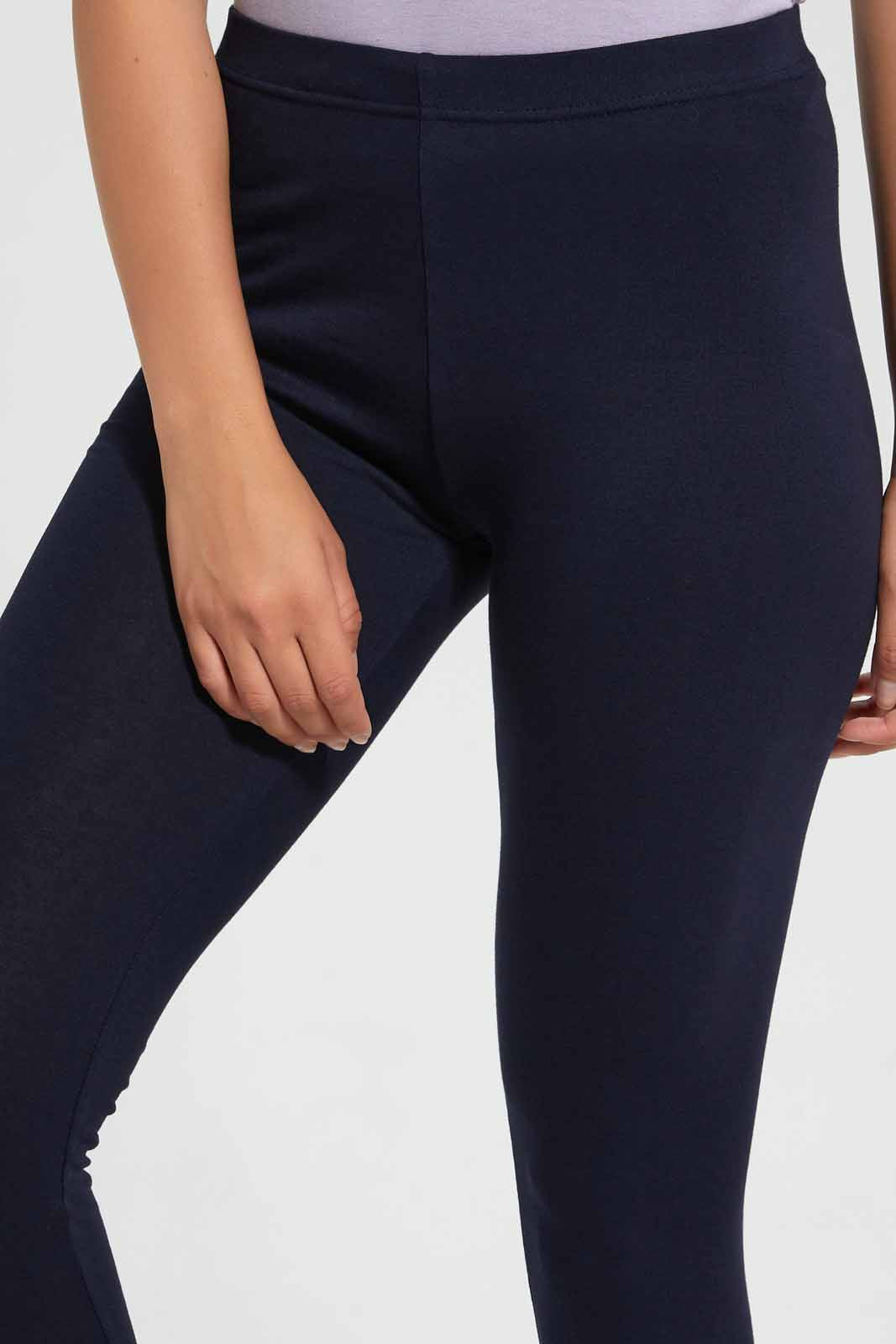 Redtag-Navy-Leggings-(Pack-Of-2)-Leggings-Women's-