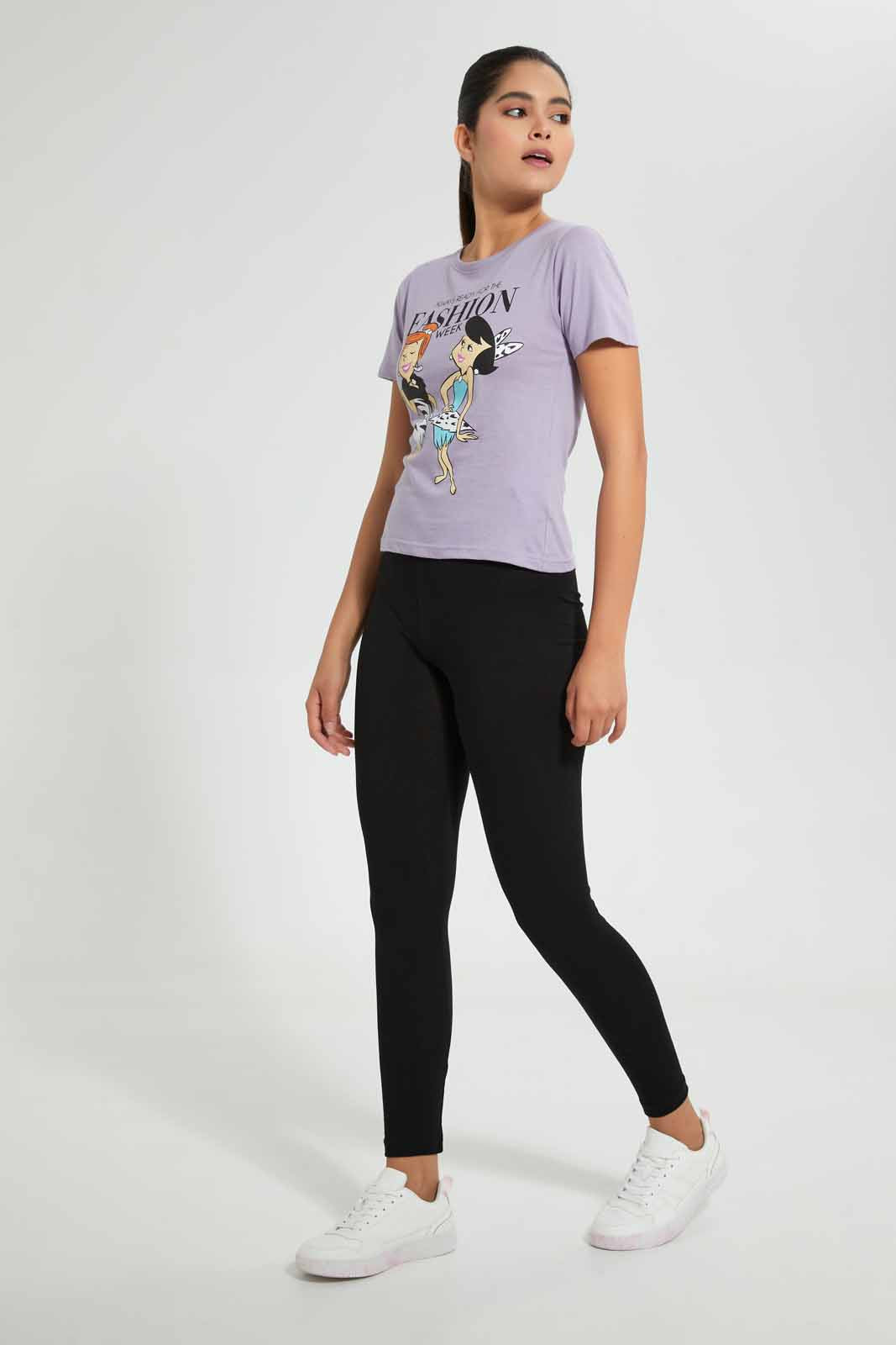 Redtag-Black-Leggings-(Pack-Of-2)-Leggings-Women's-