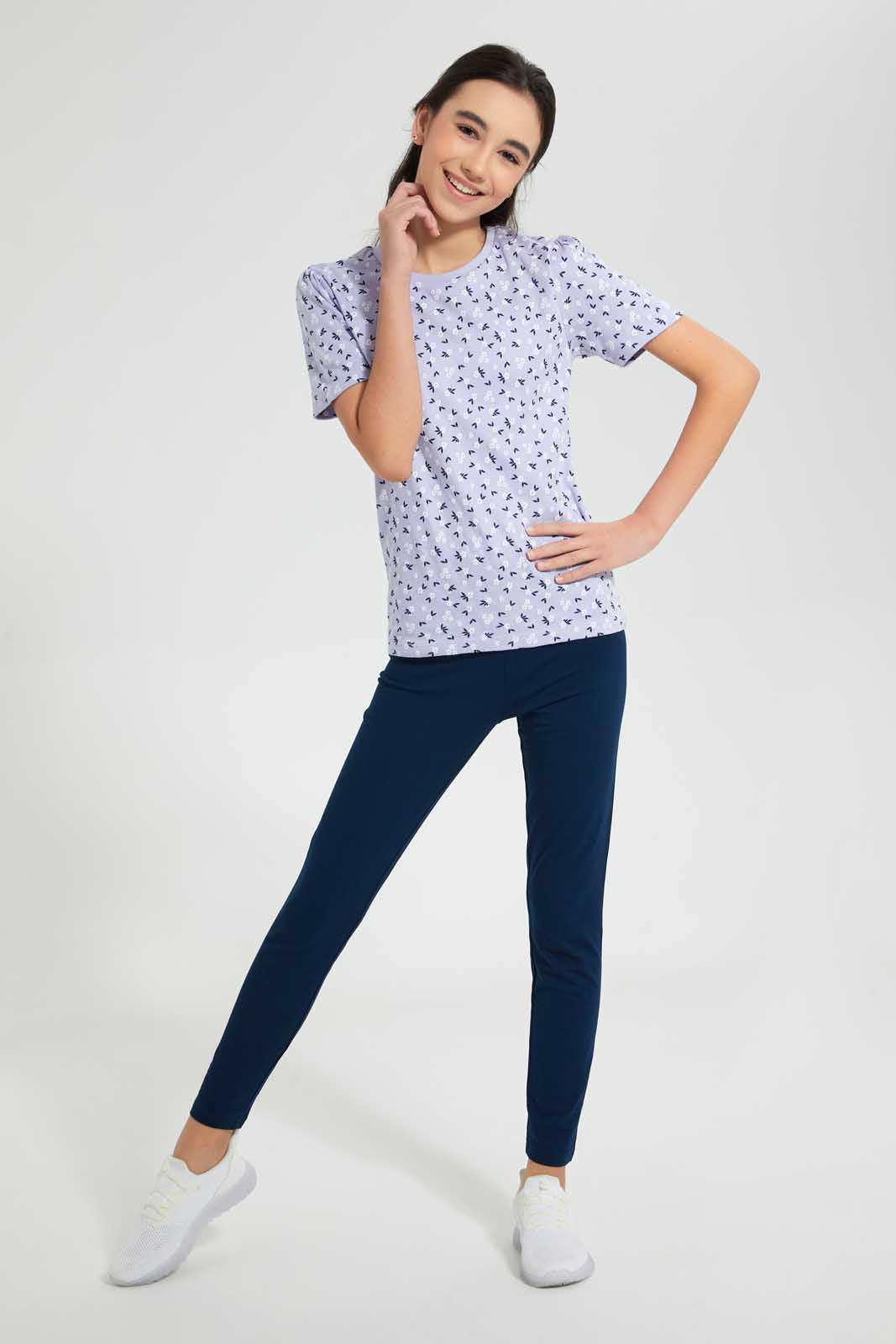 Navy Plain Legging
