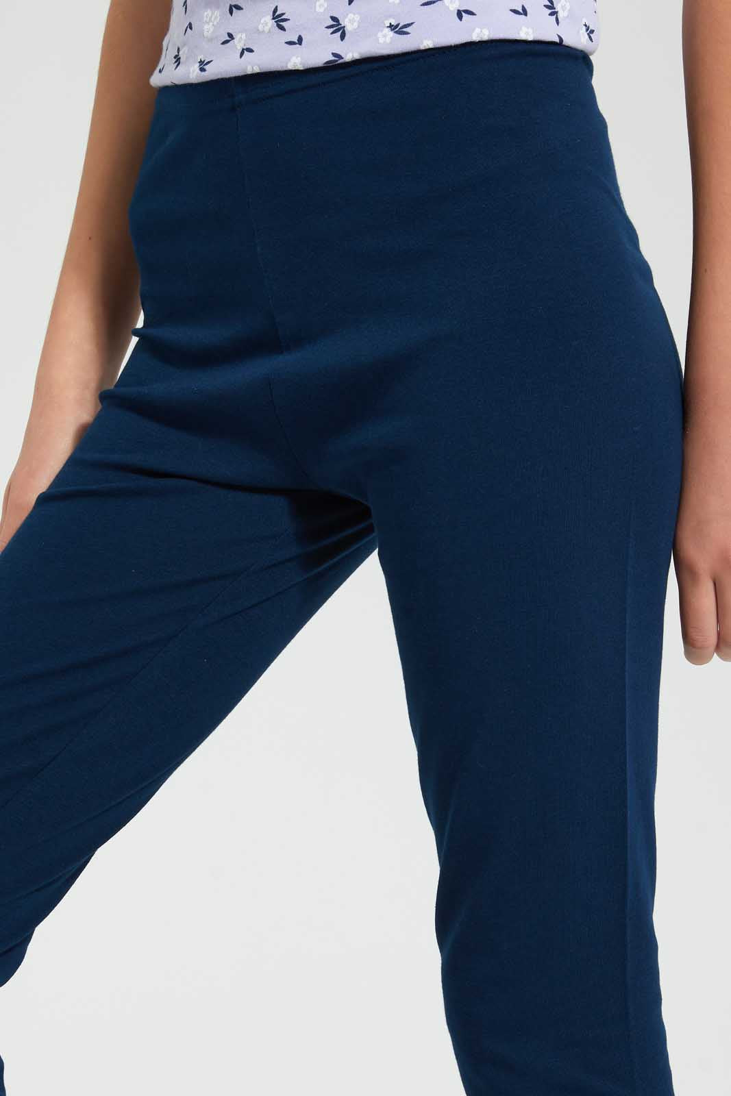 Navy Plain Legging