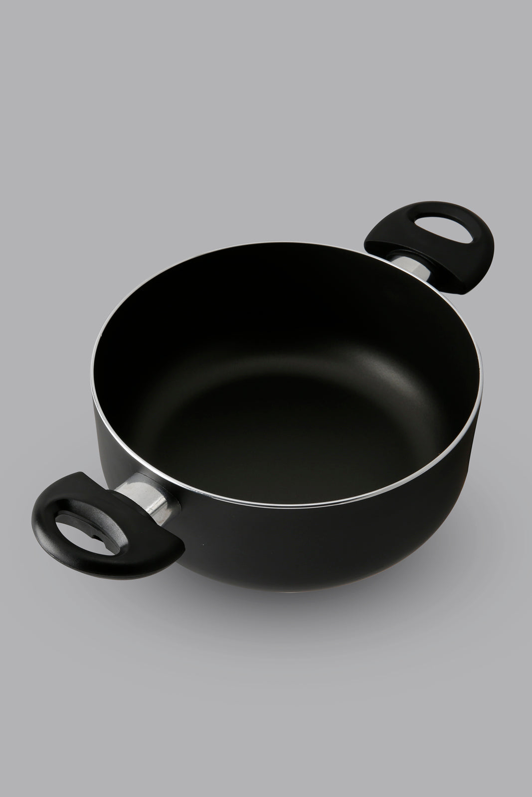 Black Aluminum Nonstick Dutch Oven With Glass Lid (22Cm)