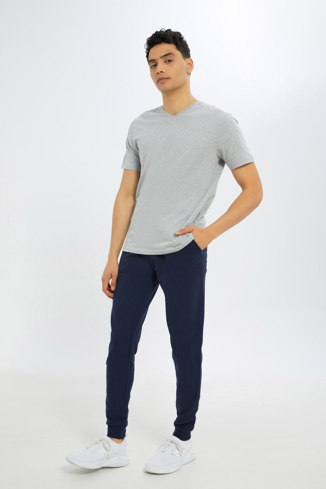 Redtag-Grey-V-Neck-Basic-T-Shirt-365,-Category:T-Shirts,-Colour:Grey,-Deals:New-In,-Dept:Menswear,-Filter:Men's-Clothing,-H1:MWR,-H2:GEN,-H3:TSH,-H4:TSH,-Men-T-Shirts,-Promo:TBL,-Season:365,-Section:Men,-TBL-Men's-