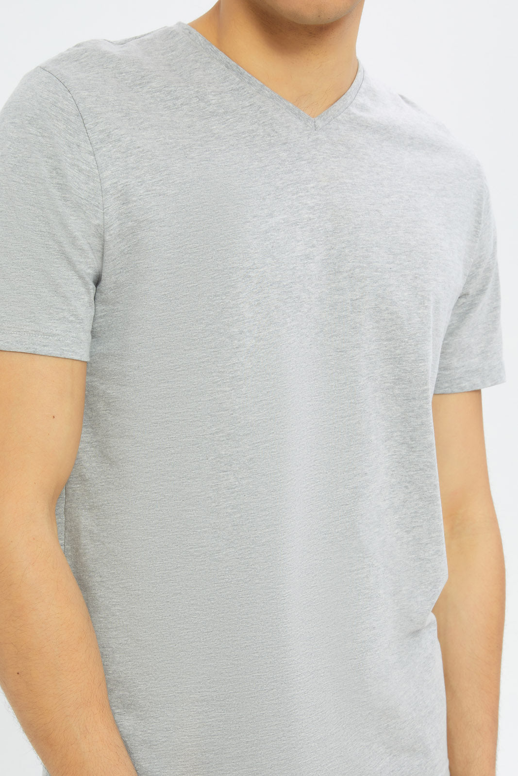 Redtag-Grey-V-Neck-Basic-T-Shirt-365,-Category:T-Shirts,-Colour:Grey,-Deals:New-In,-Dept:Menswear,-Filter:Men's-Clothing,-H1:MWR,-H2:GEN,-H3:TSH,-H4:TSH,-Men-T-Shirts,-Promo:TBL,-Season:365,-Section:Men,-TBL-Men's-