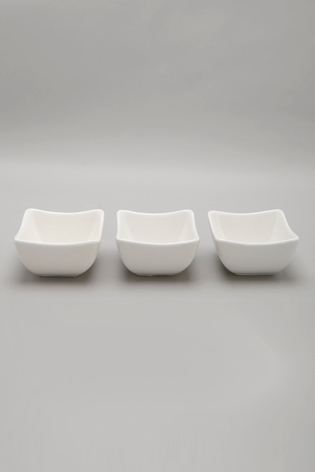 White Porcelain Square Bowl Set (3 Piece)