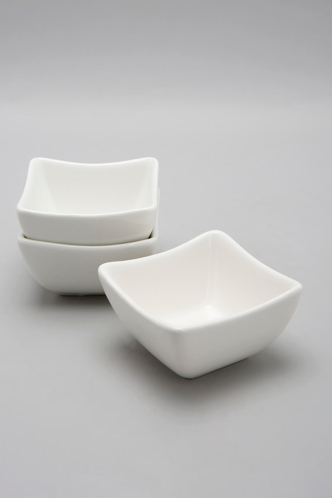 White Porcelain Square Bowl Set (3 Piece)