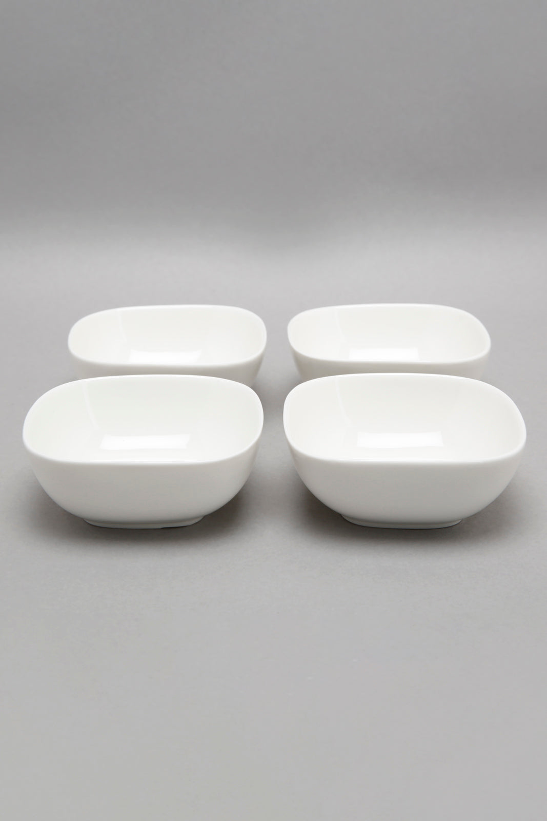 White Porcelain Square Bowl (4 Piece Set)
