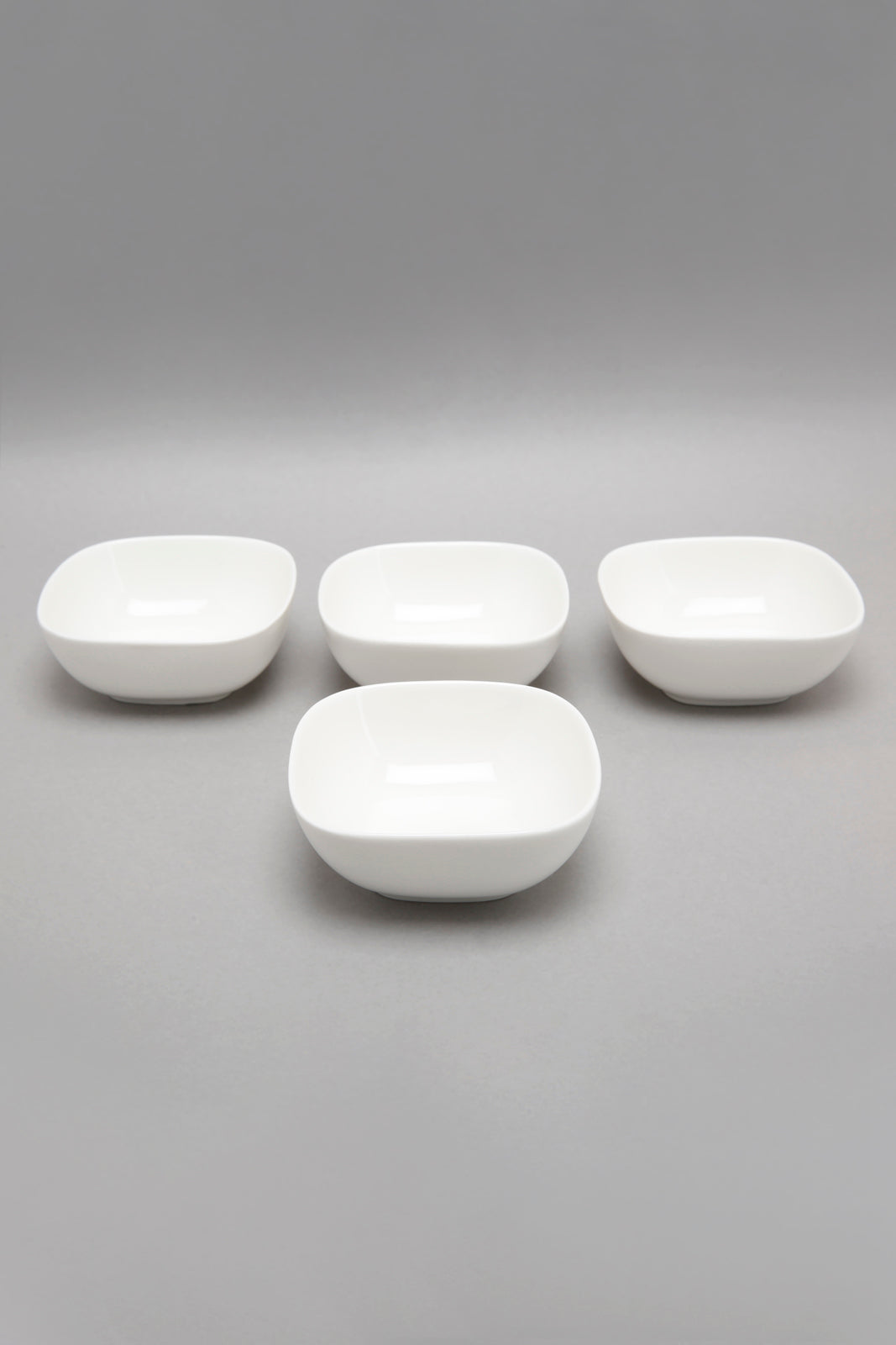 White Porcelain Square Bowl (4 Piece Set)