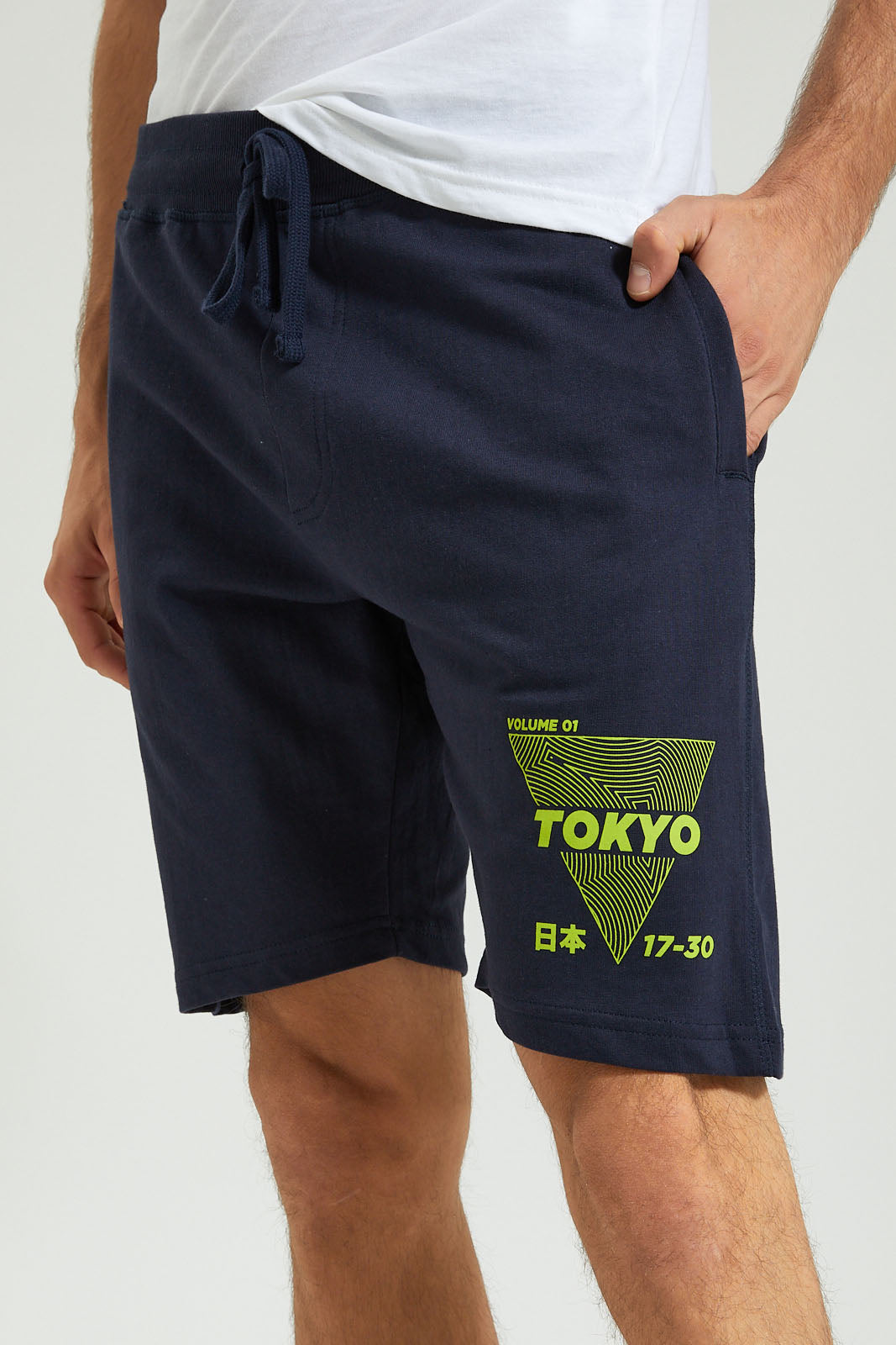 Navy Elasticated Waist Short