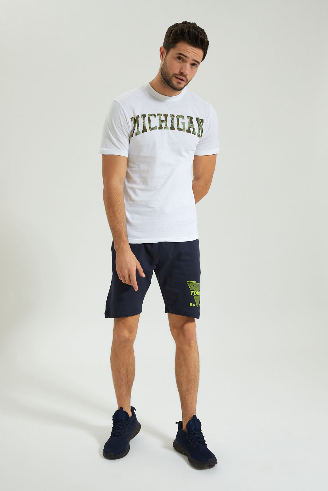 Navy Elasticated Waist Short