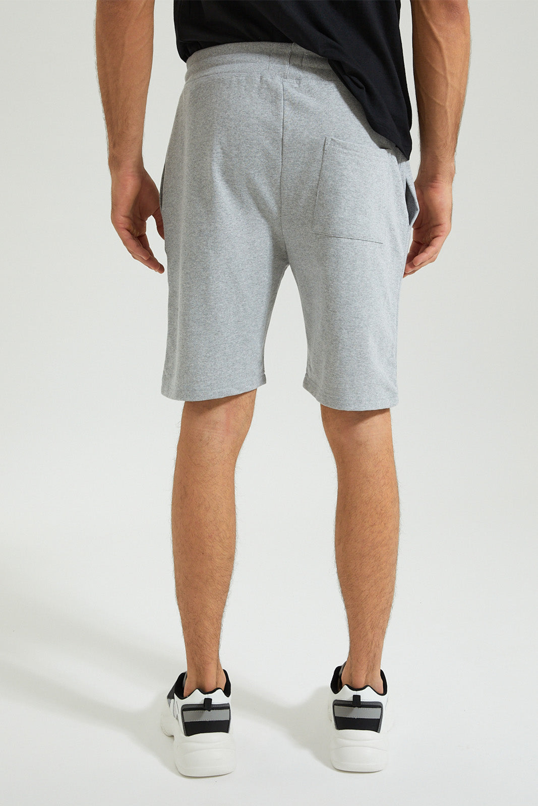 Grey Elasticated West Printed Short