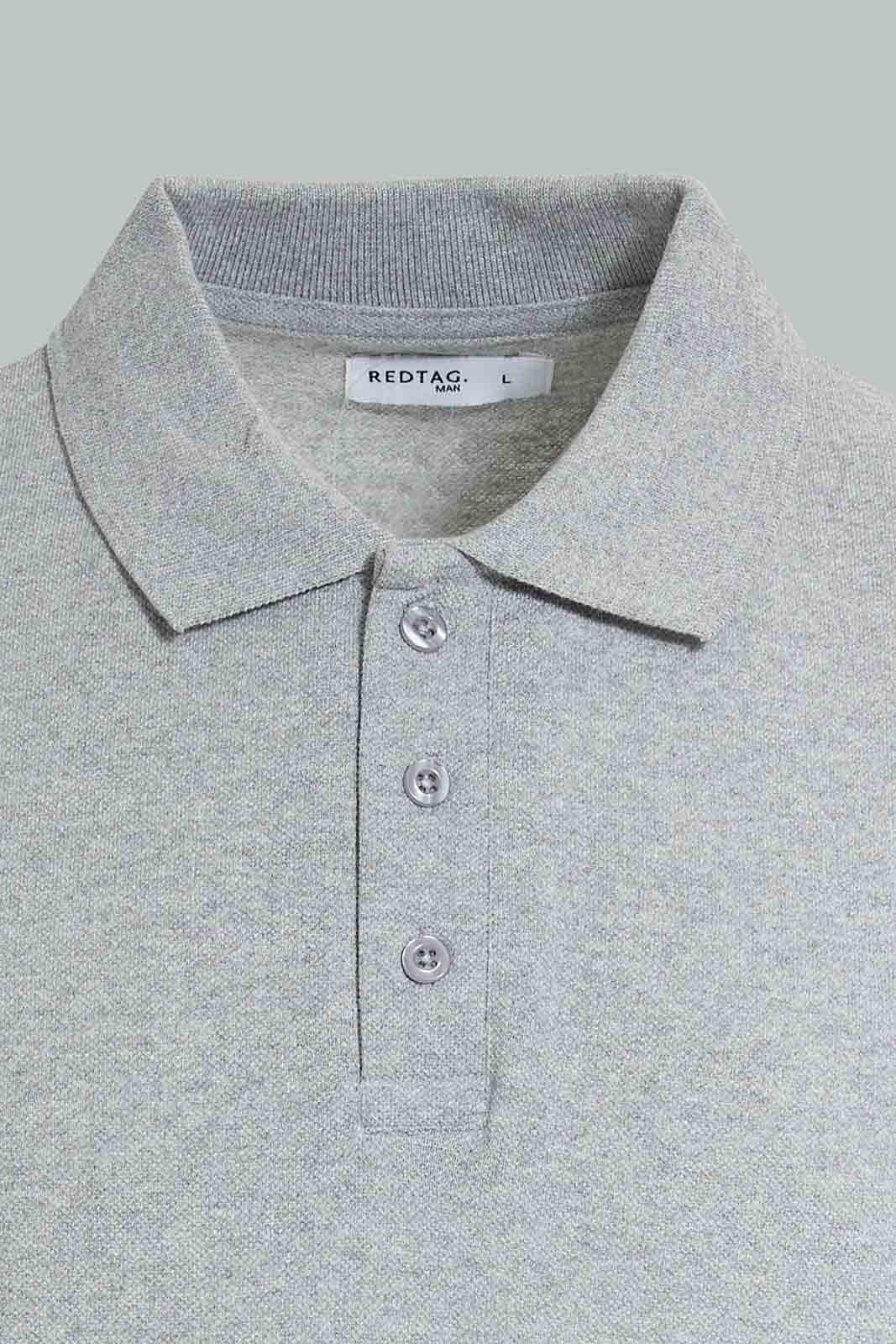 Men Grey Plain Polo Shirt