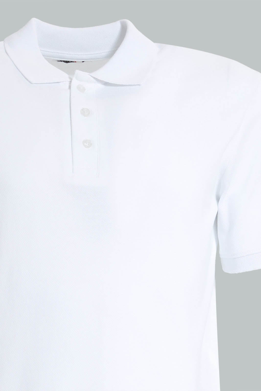 Men White Plain Polo Shirt