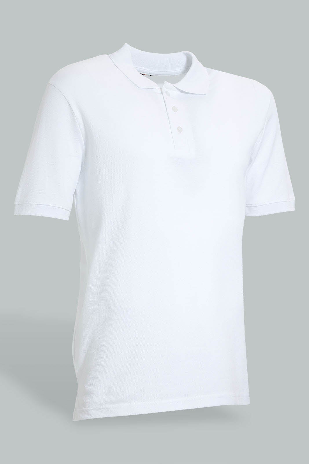 Men White Plain Polo Shirt