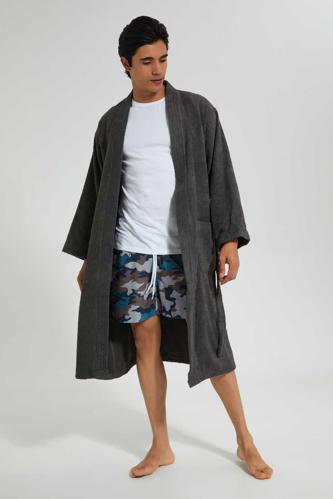 Dark Grey Kimono Bathrobe