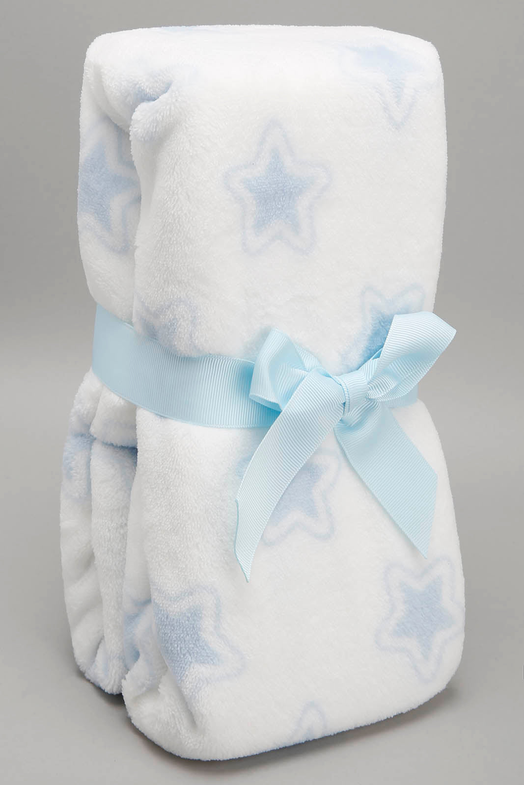White/Blue Baby Blanket With Toy Bear - REDTAG