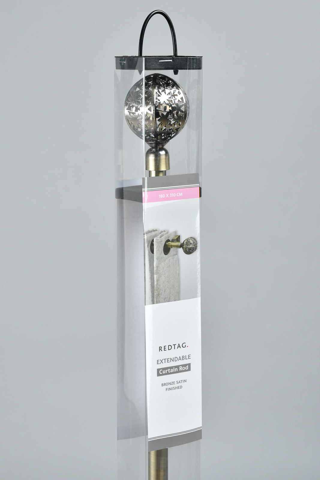 Bronze Satin Finish Extendable Single Curtain Rod With Finial