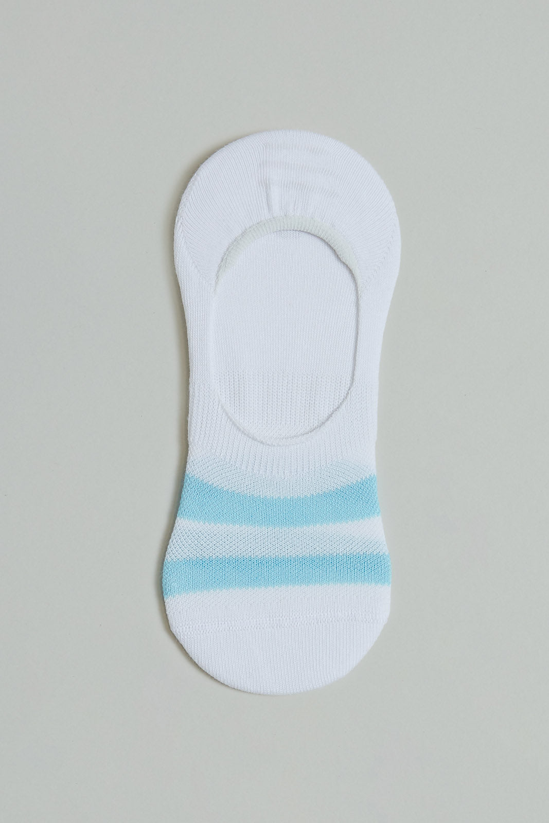 White Jacquard Stripe Invisible Socks (3-Pack)