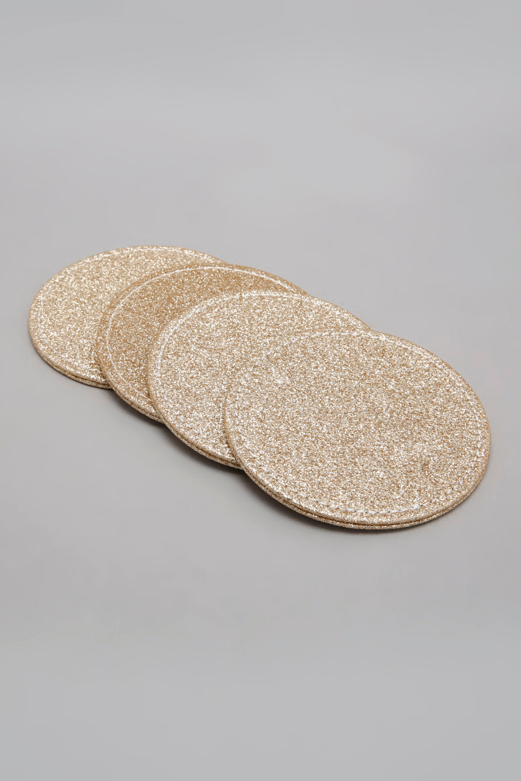 Gold Round Glittery Placemat Set (8 Piece)