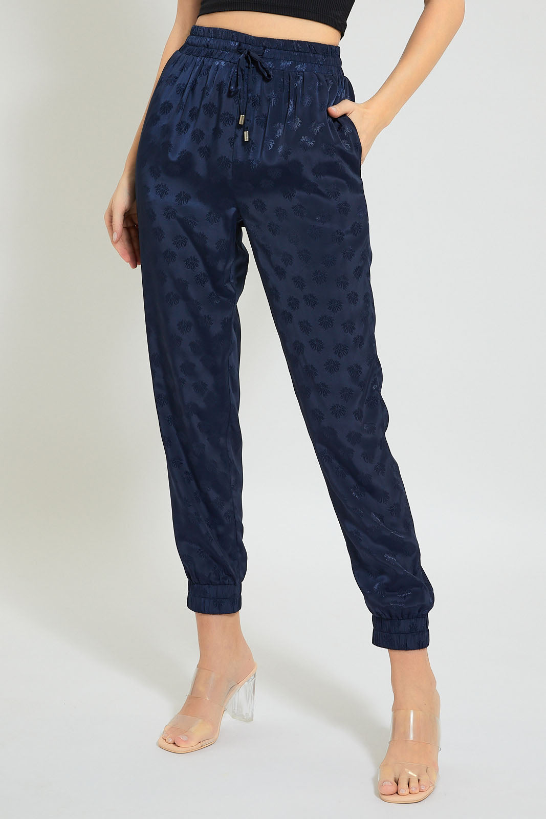Navy Jacquard Jogger