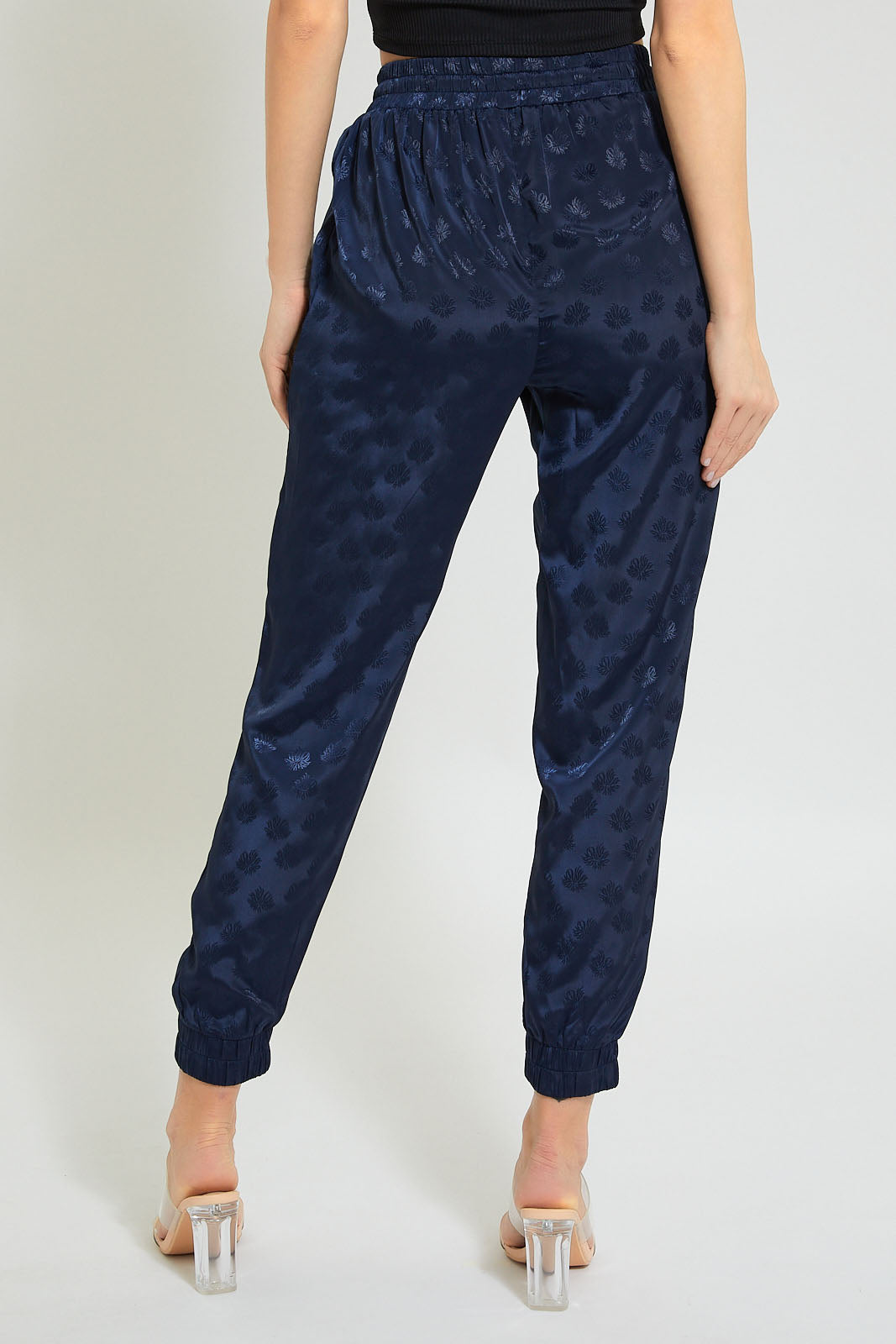 Navy Jacquard Jogger