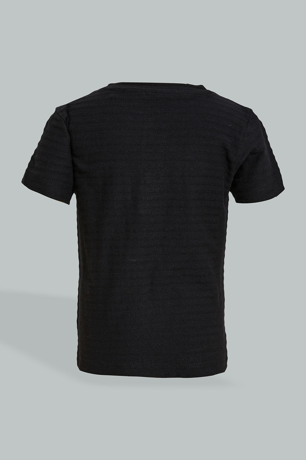 Black Jacquard Henley Tshirt