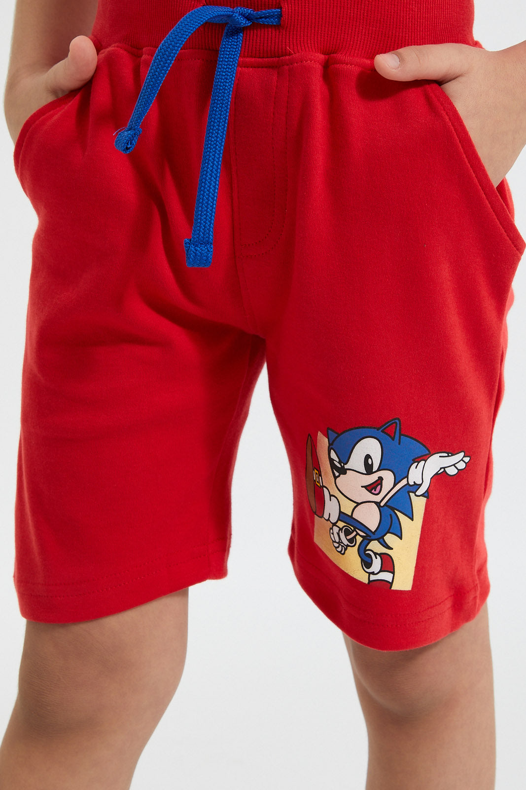 Red Sonic Printed Short