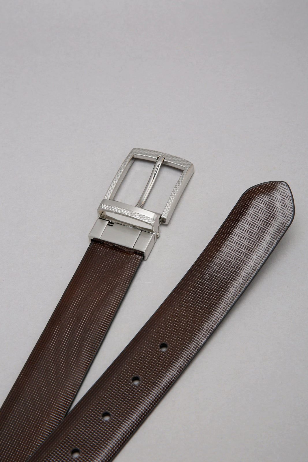 Brown/Navy Formal Belt With Twist Buckle