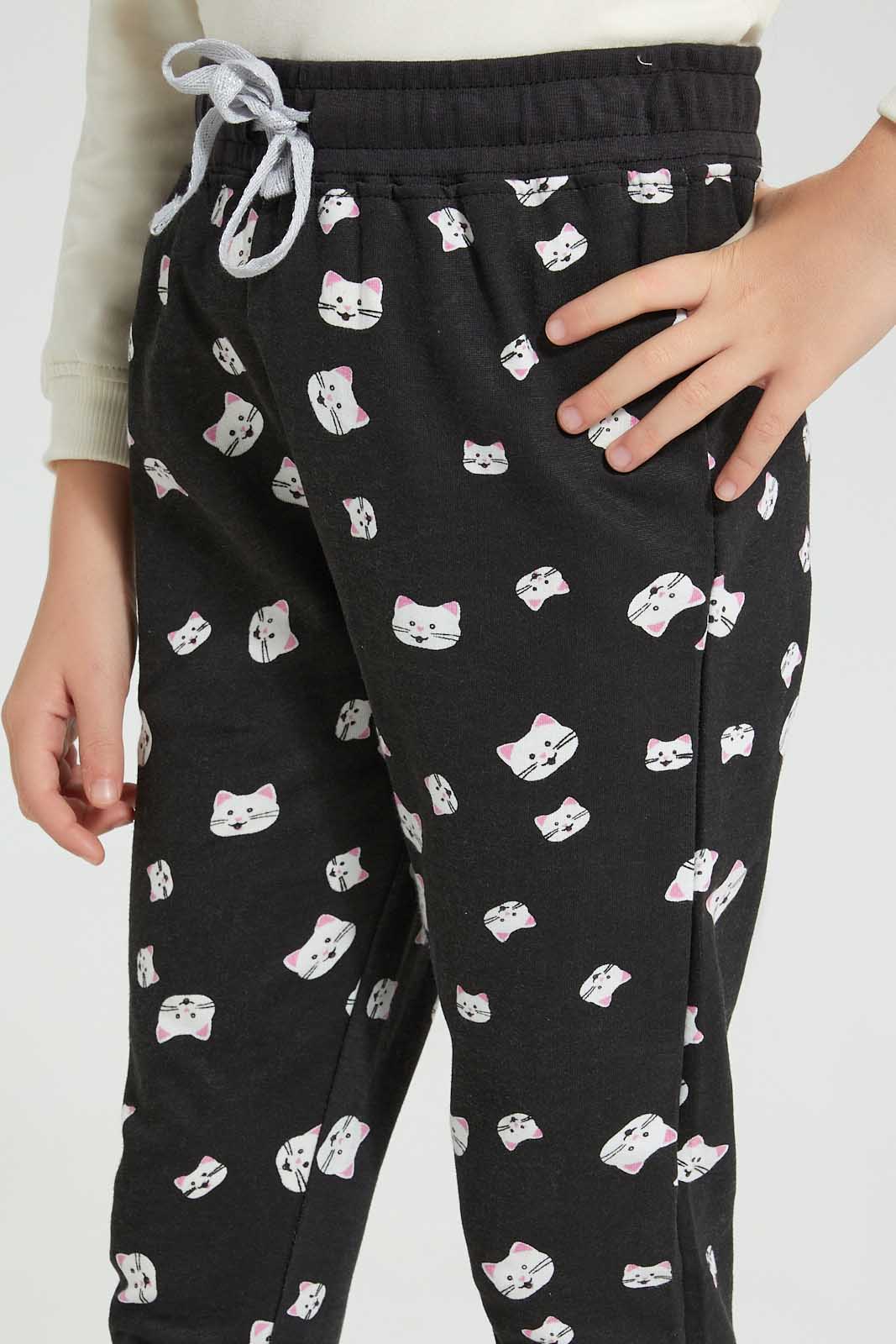 Redtag-Assorted-2Pk-Printed-Active-Pant-Joggers-Girls-2 to 8 Years