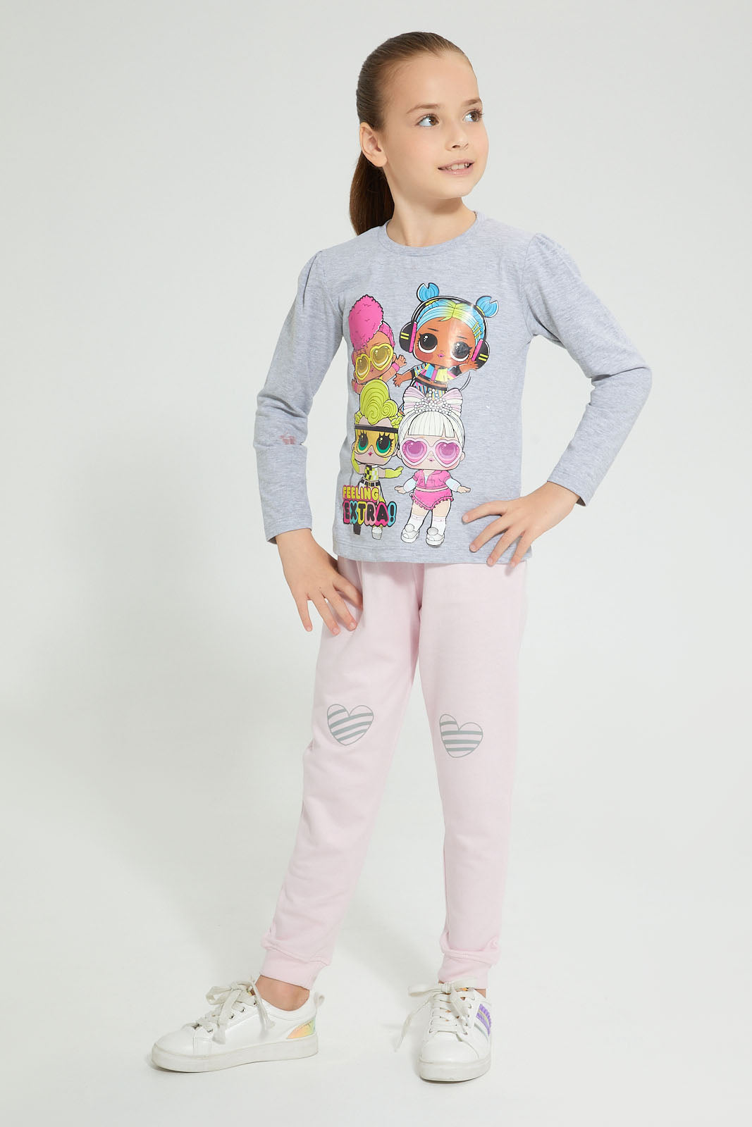 Redtag-Assorted-2Pk-Printed-Active-Pant-Joggers-Girls-2 to 8 Years