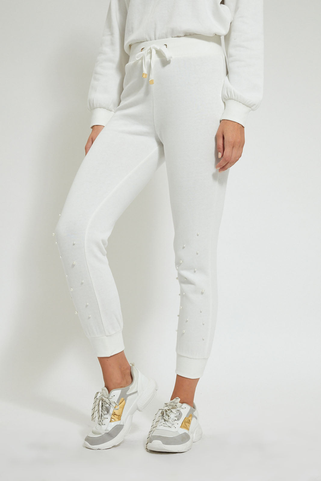 Redtag-White-Sweat-Pant-With-Pearls-Leggings-Women's-
