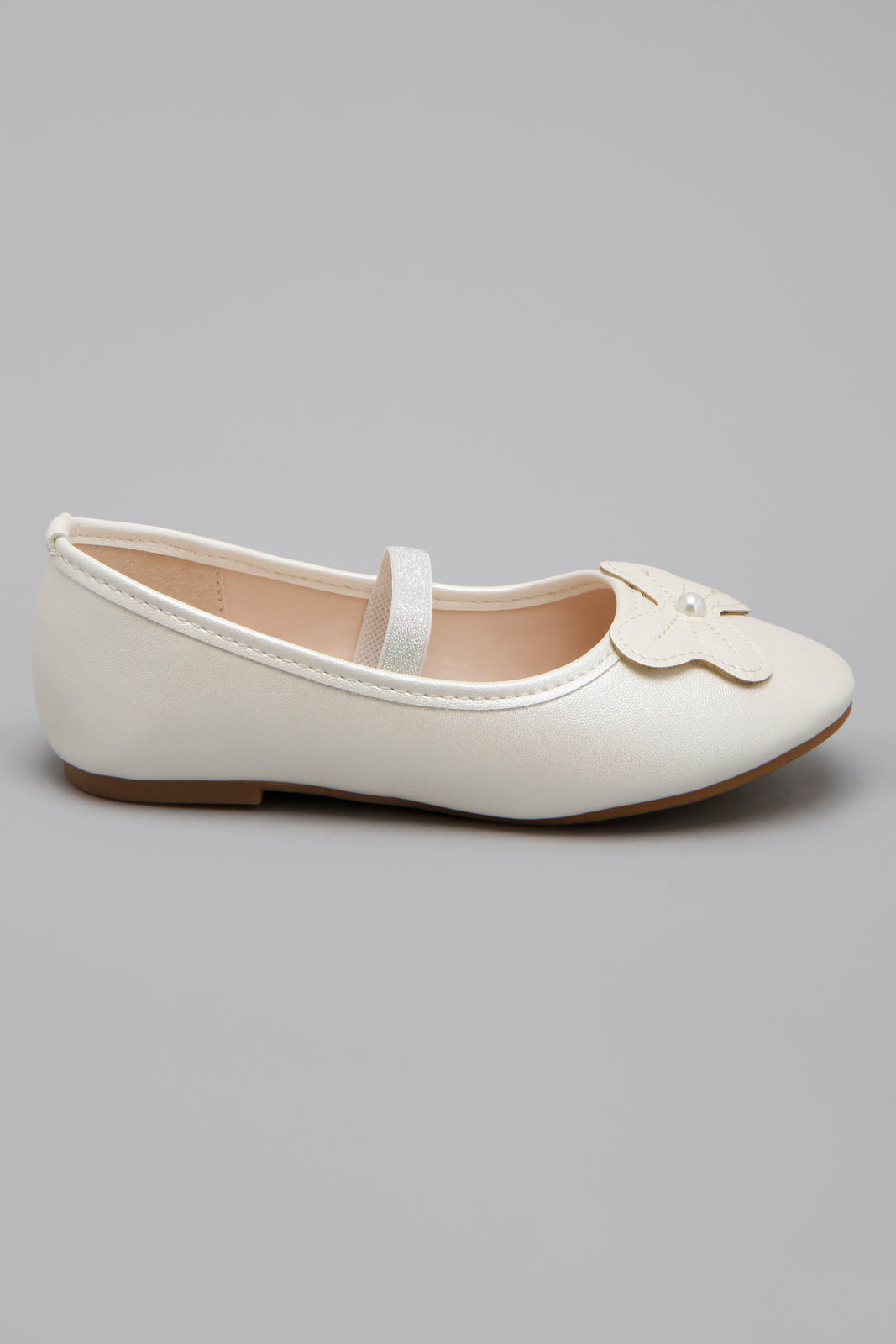 White Butterfly Trim Ballerina