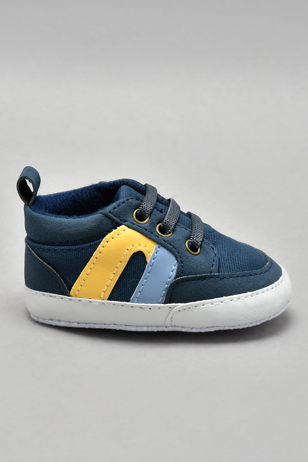 Navy Lace-Up Pram Shoe