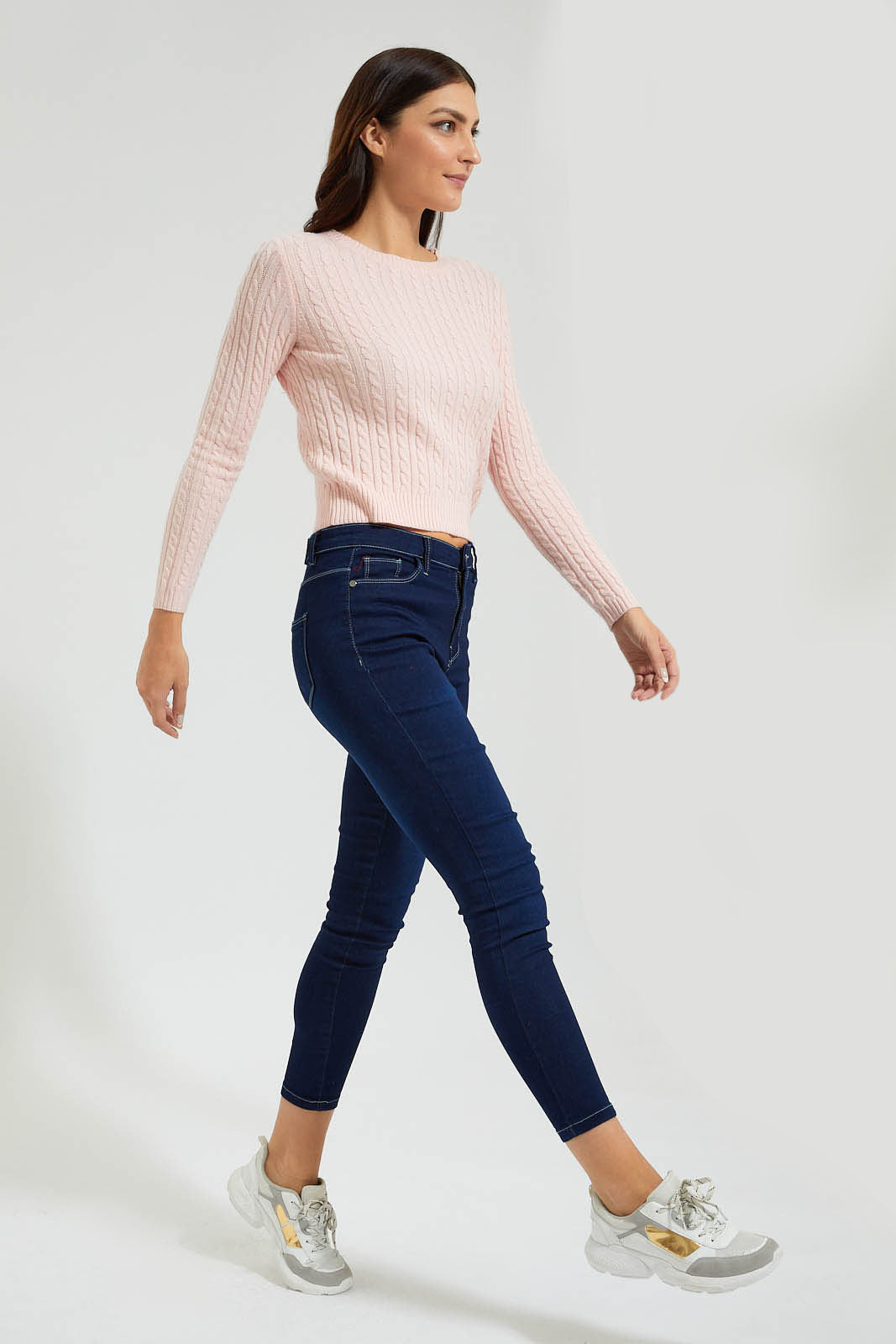 Redtag-Allover-Cable-Knit-Pullover-Colour:Pink,-Filter:Women's-Clothing,-New-In,-New-In-Women,-Non-Sale,-Section:Women,-TBL,-W21B,-Women-Pullovers-Women's-