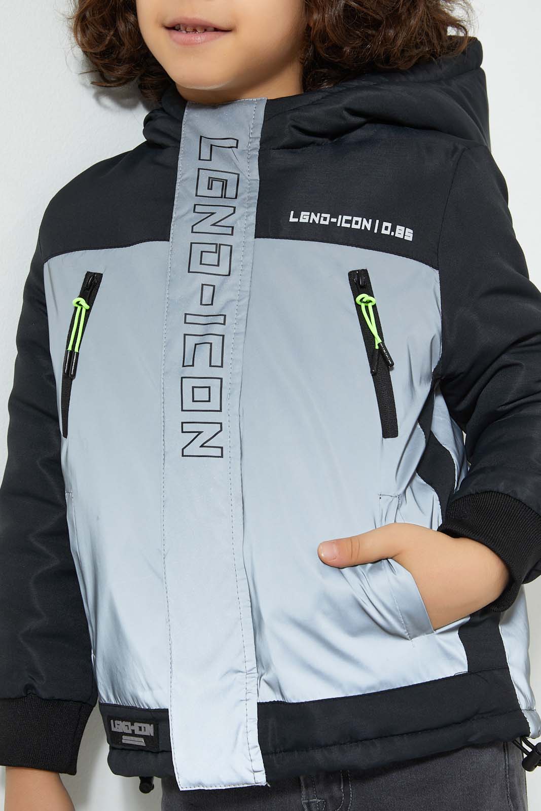 Redtag-Black-Reflective-Jacket-Jackets-Boys-2 to 8 Years