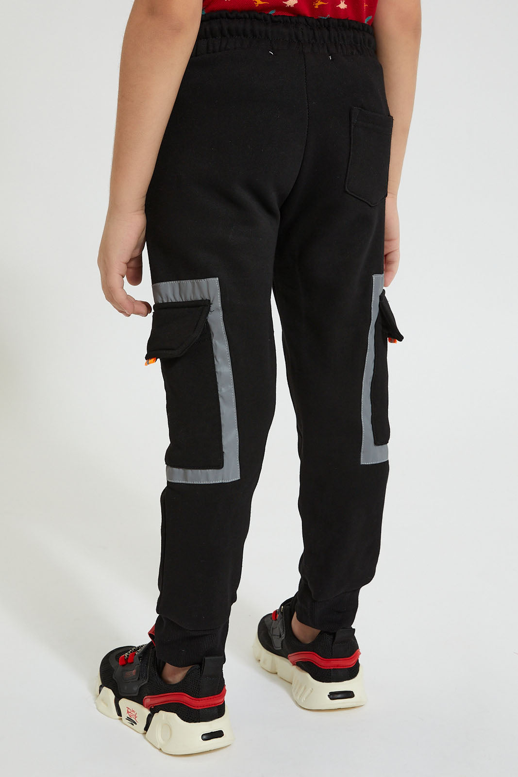 Black Cargo Reflective Jog Pant