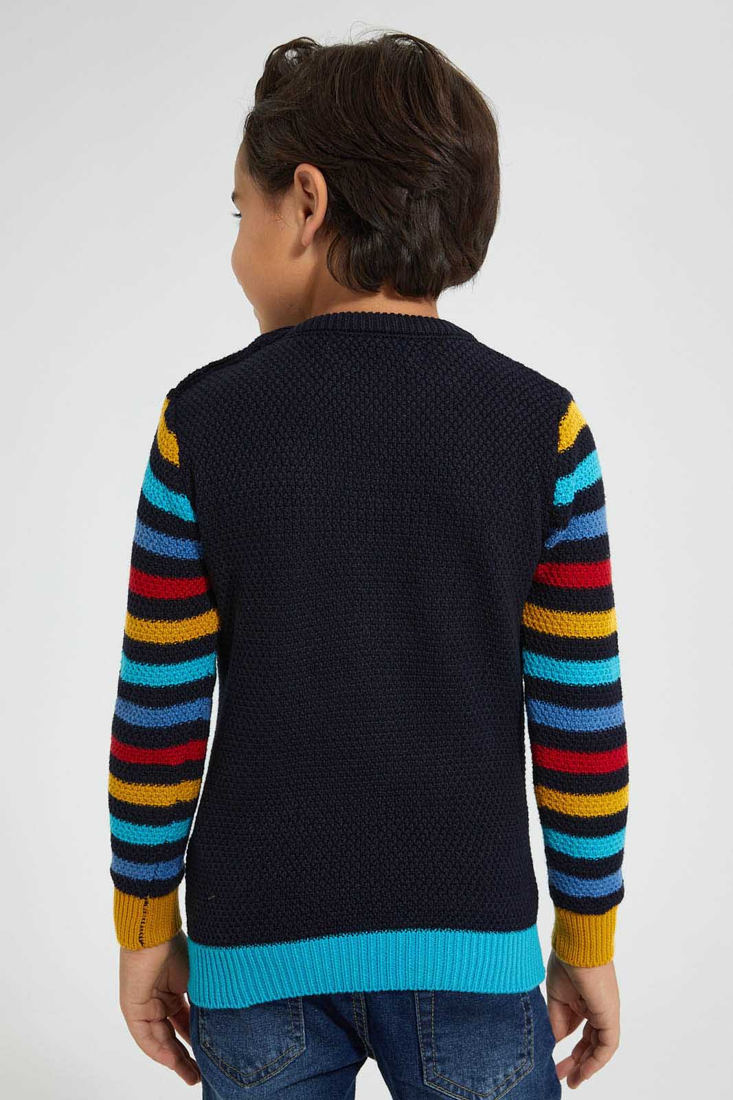 Redtag-Navy-Monester-Tour-Jacquard-Pullover-Boys-Pullovers,-Colour:Navy,-Filter:Boys-(2-to-8-Yrs),-New-In,-New-In-BOY,-Non-Sale,-Section:Kidswear,-W21B-Boys-