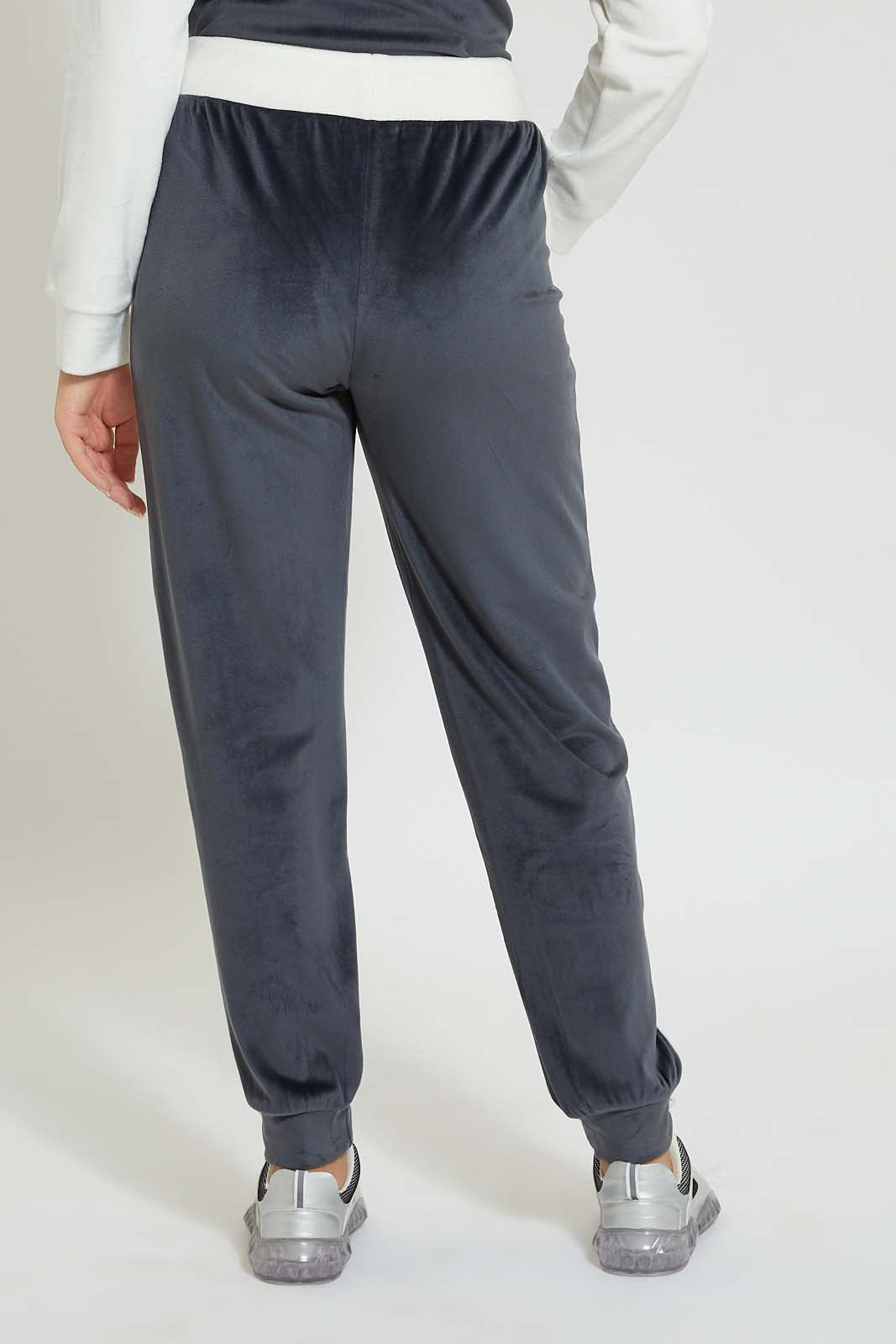 Redtag-Grey/White-Coloblocking-Velour-Jogger-Colour:Grey,-Deals:20%OFF,-Filter:Senior-Girls-(9-to-14-Yrs),-GSR-Joggers,-New-In,-New-In-GSR,-Non-Sale,-Section:Kidswear,-TBL,-W21B-Senior-Girls-9 to 14 Years