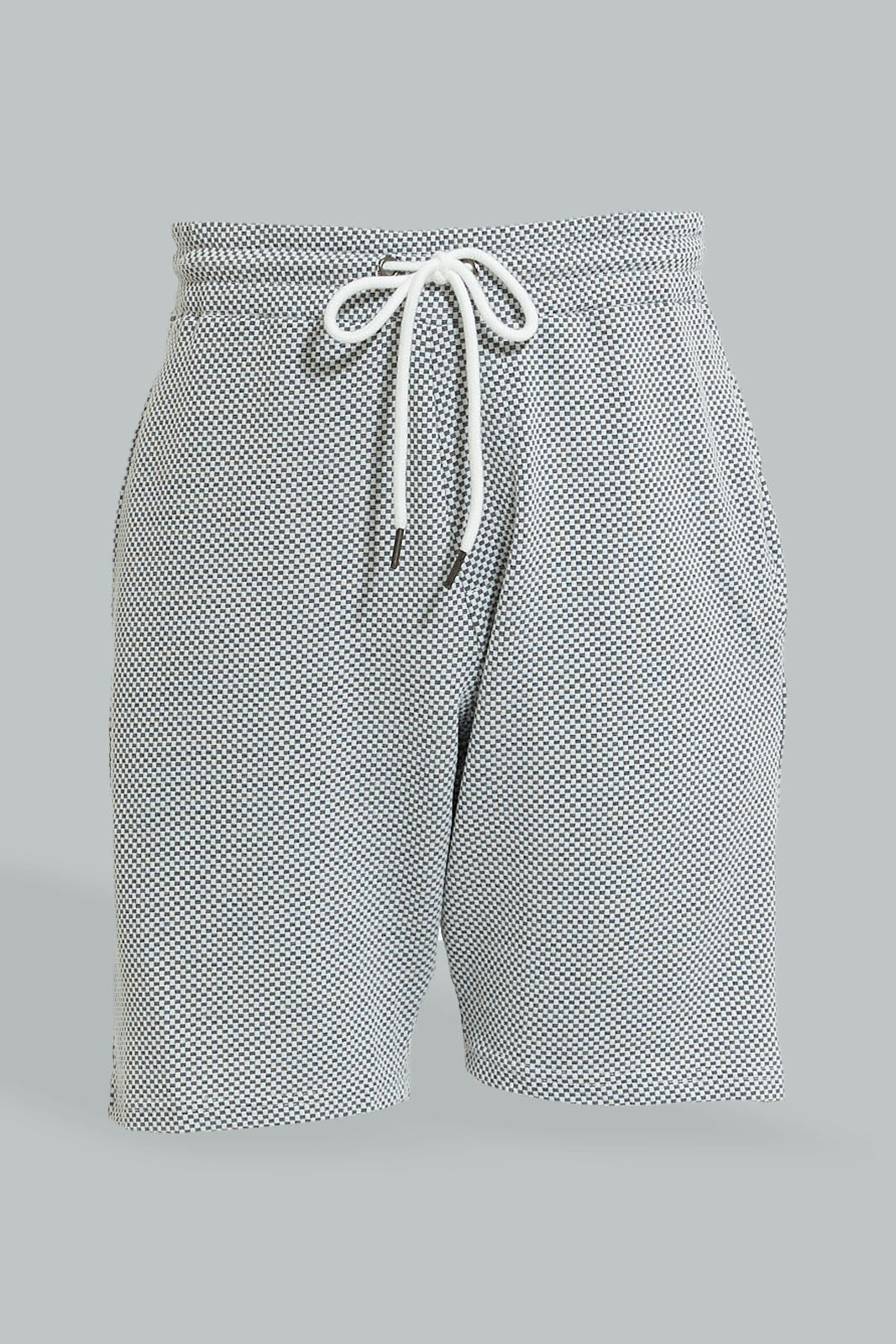 Grey Jacquard Shorts
