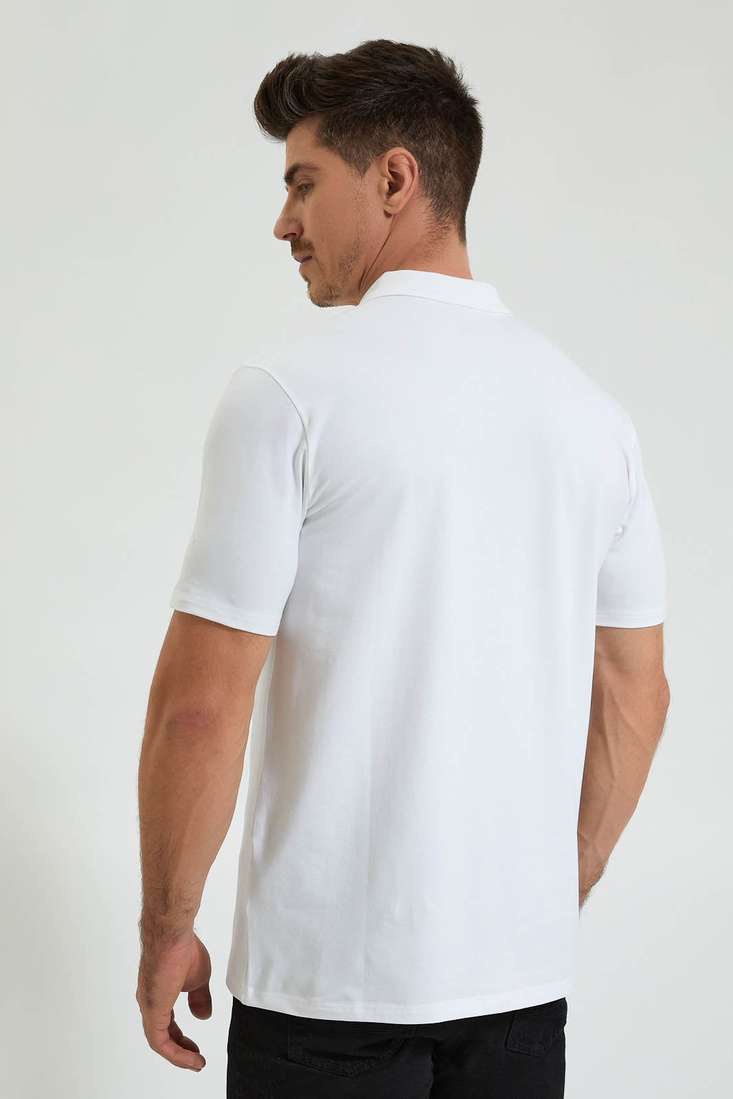 Redtag-White-Polo-Shirt-Colour:White,-Filter:Men's-Clothing,-Men-T-Shirts,-New-In,-New-In-Men,-Non-Sale,-Section:Men,-TBL,-W21B-Men's-