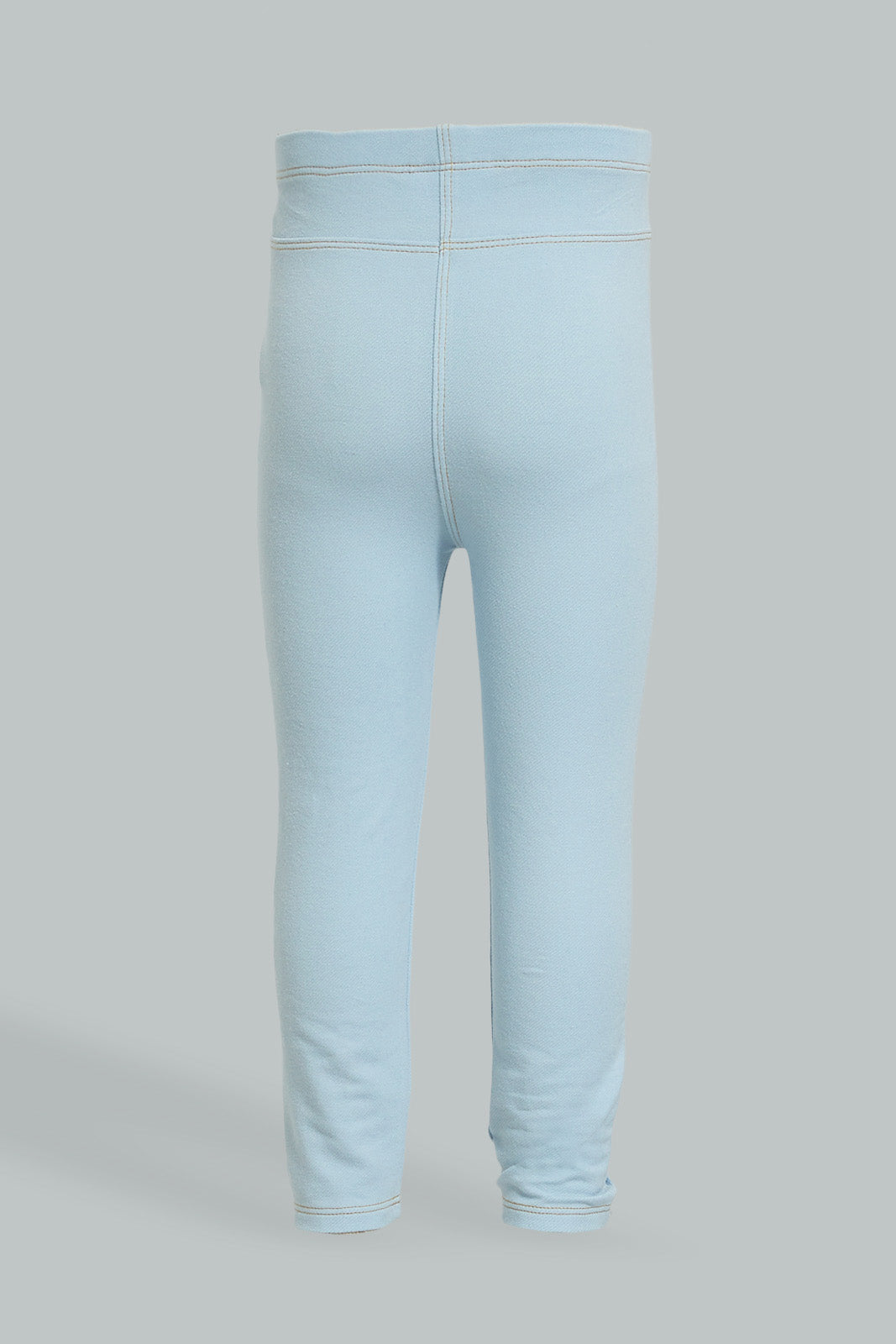 Blue Knitted Jegging With Bow