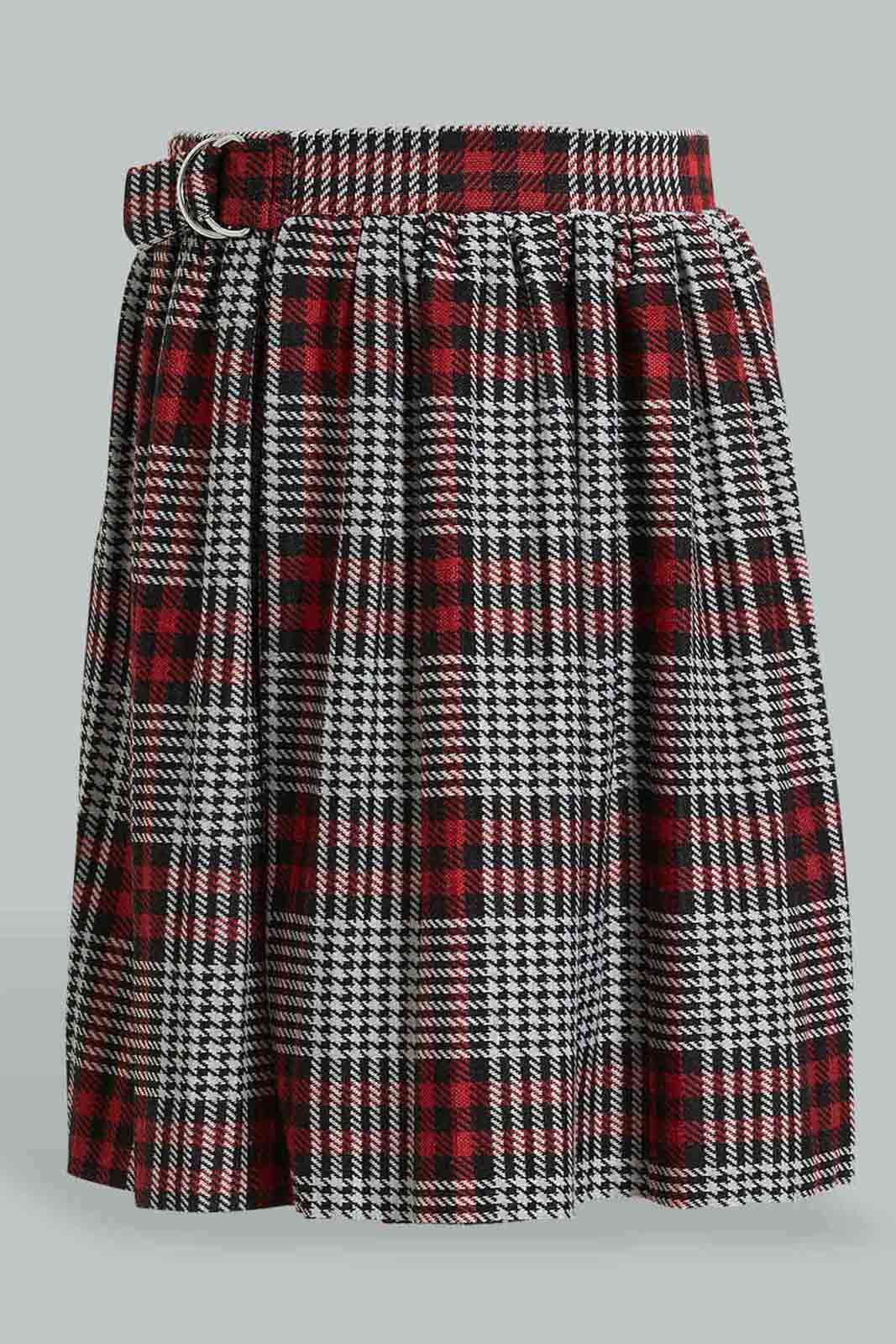 Redtag-Red-Plaid-Pleated-Skirt-Colour:Assorted,-Filter:Senior-Girls-(9-to-14-Yrs),-GSR-Skirts,-New-In,-New-In-GSR,-Non-Sale,-Section:Kidswear,-W21B-Senior-Girls-9 to 14 Years