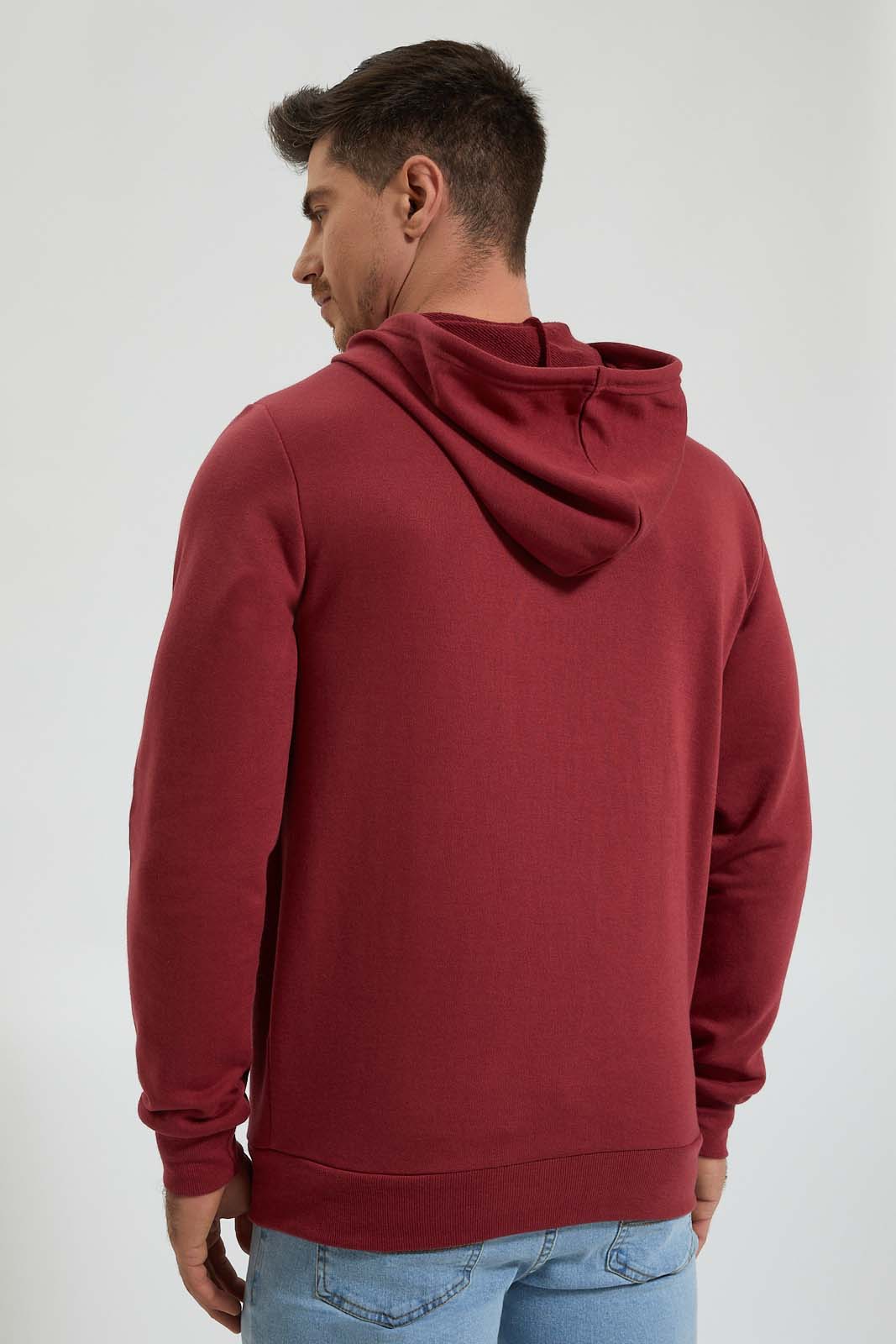 Redtag-Red-Zip-Thru-Hoody-With-Chest-Appilque-Colour:Red,-Filter:Men's-Clothing,-Men-Sweatshirts,-New-In,-New-In-Men,-Non-Sale,-Section:Men,-TBL,-W21B-Men's-