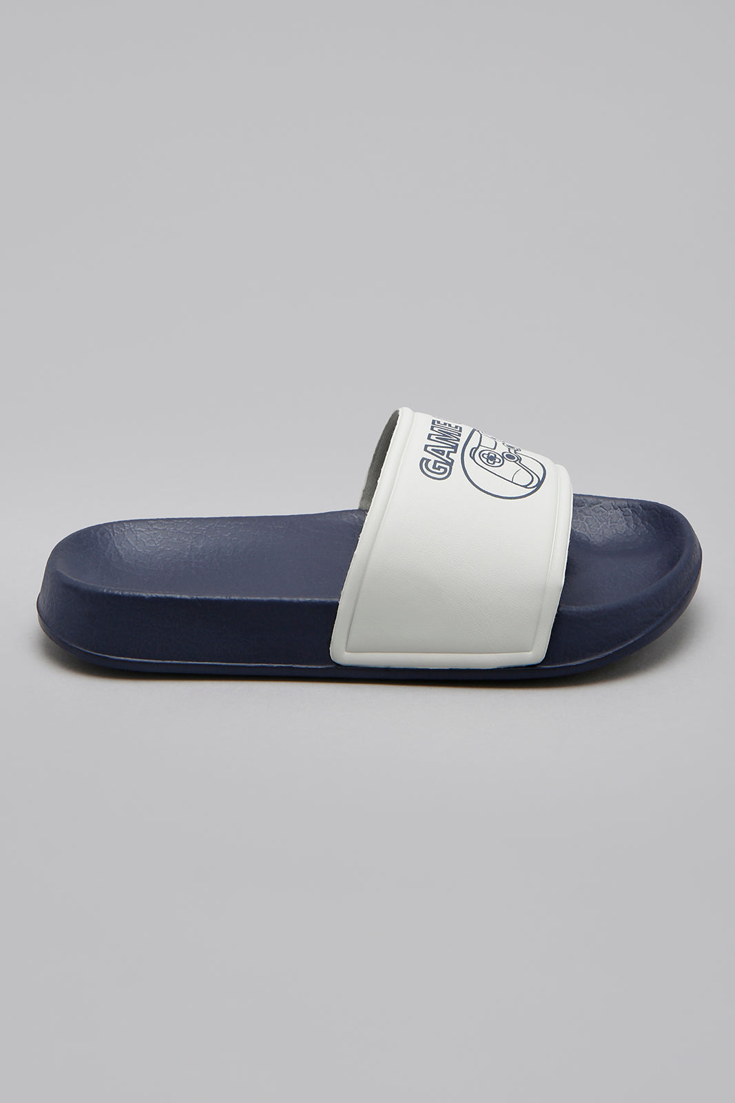 Grey Embossed Strap Slide