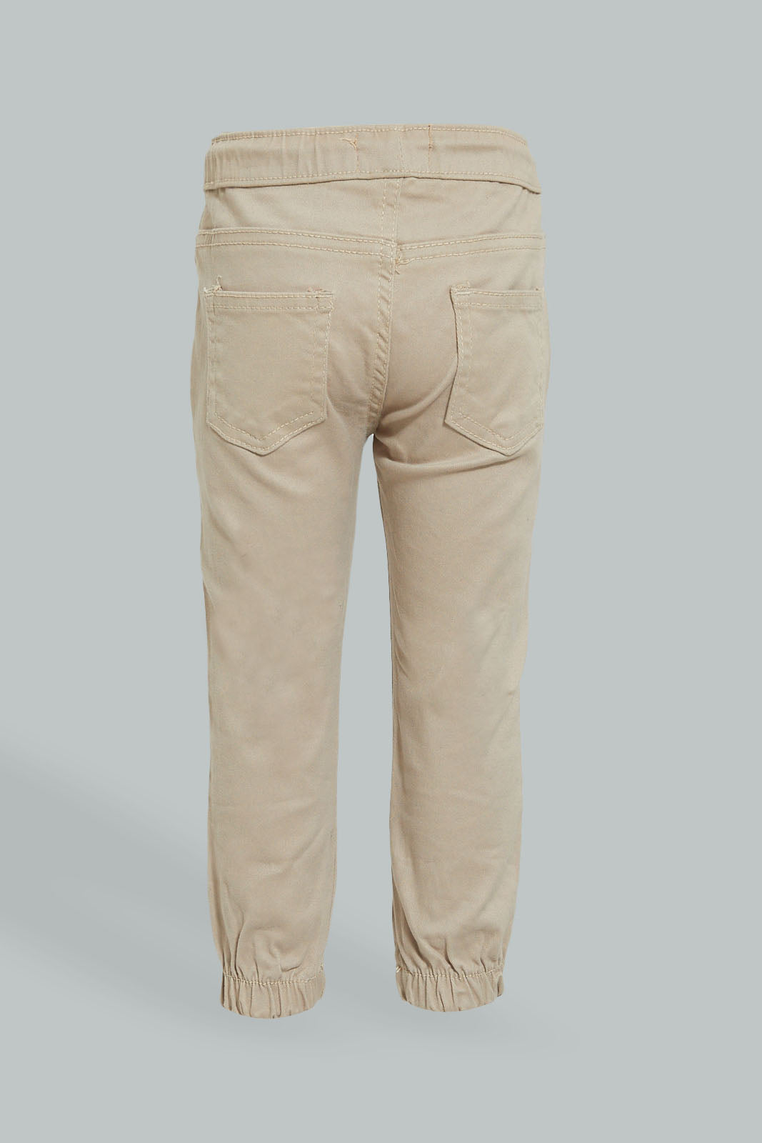 Beige Twill Joggers