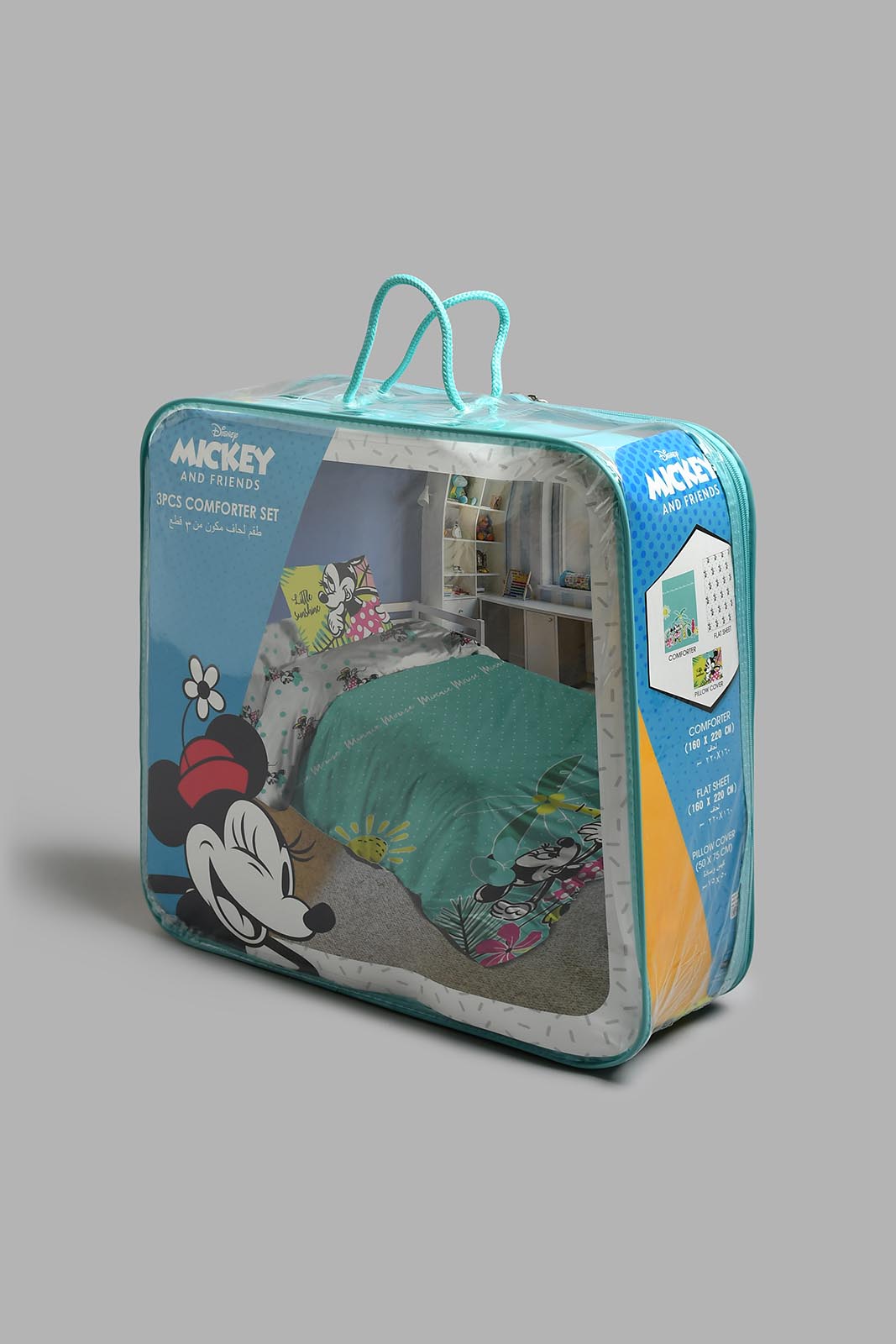 Redtag-Multi-Colour-Minnie-3-Piece-Comforter-Set-Kids-Comforters-Home-Bedroom-