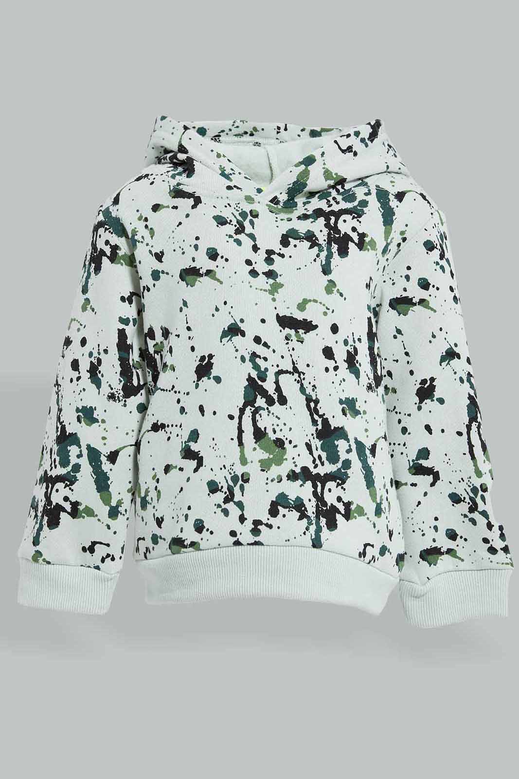 Redtag-Blue-Splatter-Hoody-Jog-Set-(2-Pack)-Jog-Sets-Infant-Boys-3 to 24 Months