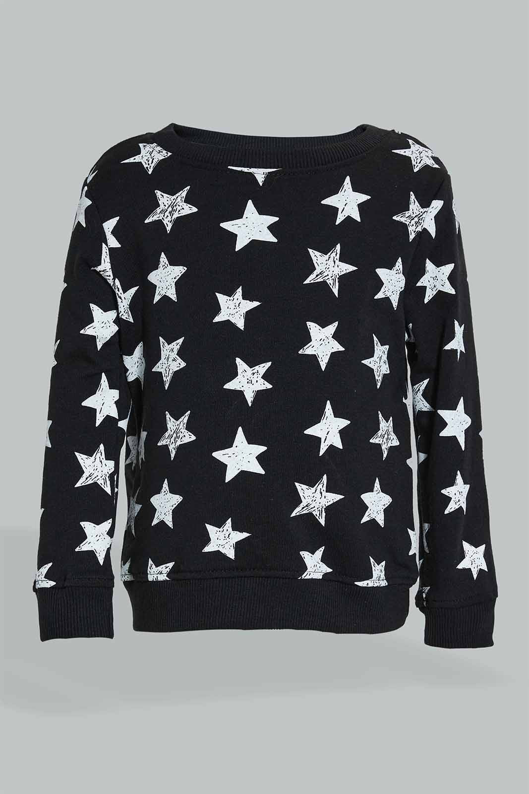 Redtag-Black-Star-Printed-Jog-Set-(2-Pack)-Colour:Black,-Filter:Infant-Boys-(3-to-24-Mths),-Infant-Boys-Sets,-New-In,-New-In-INB,-Non-Sale,-Section:Kidswear,-W21B-Infant-Boys-3 to 24 Months