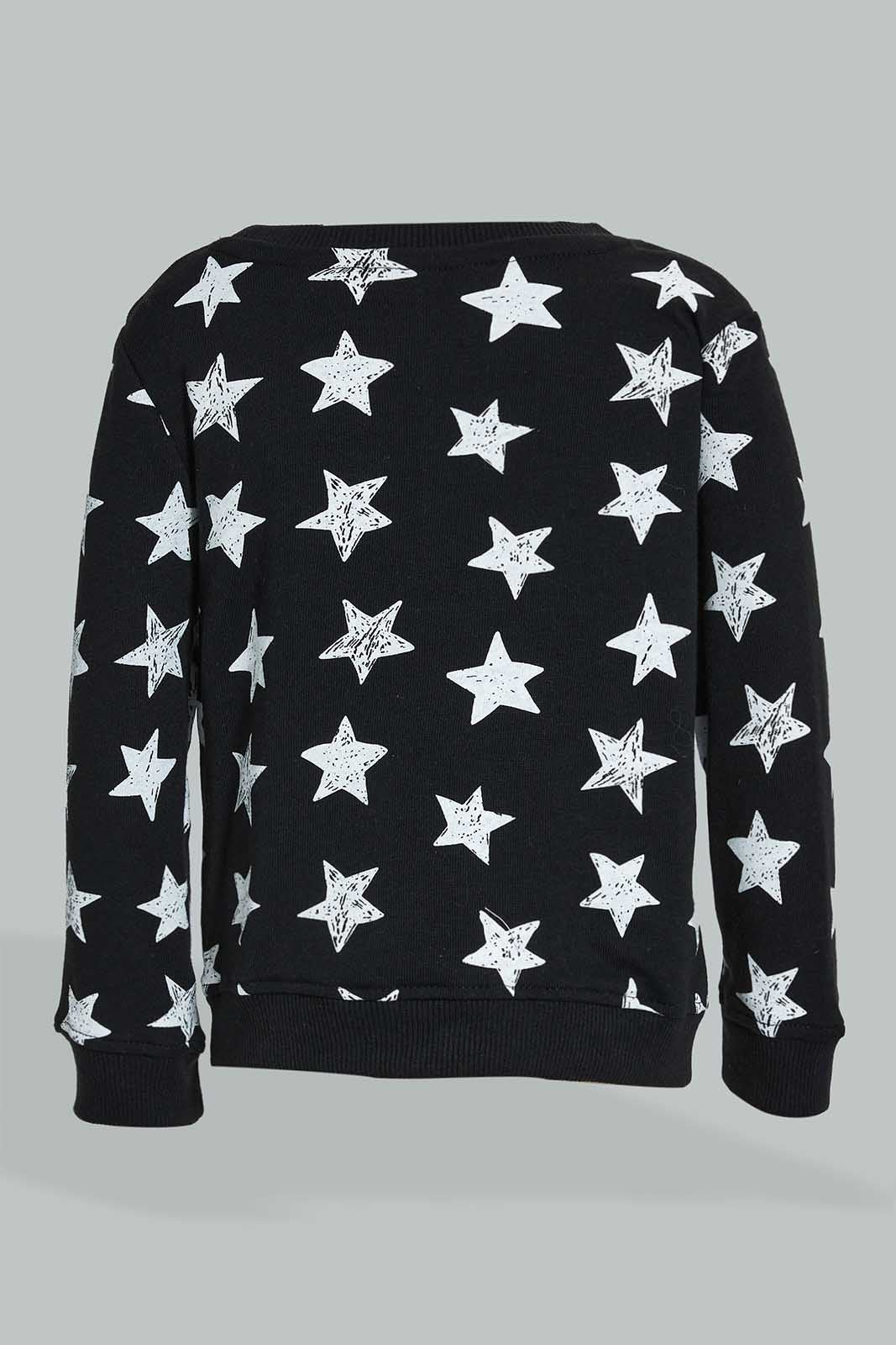 Redtag-Black-Star-Printed-Jog-Set-(2-Pack)-Colour:Black,-Filter:Infant-Boys-(3-to-24-Mths),-Infant-Boys-Sets,-New-In,-New-In-INB,-Non-Sale,-Section:Kidswear,-W21B-Infant-Boys-3 to 24 Months