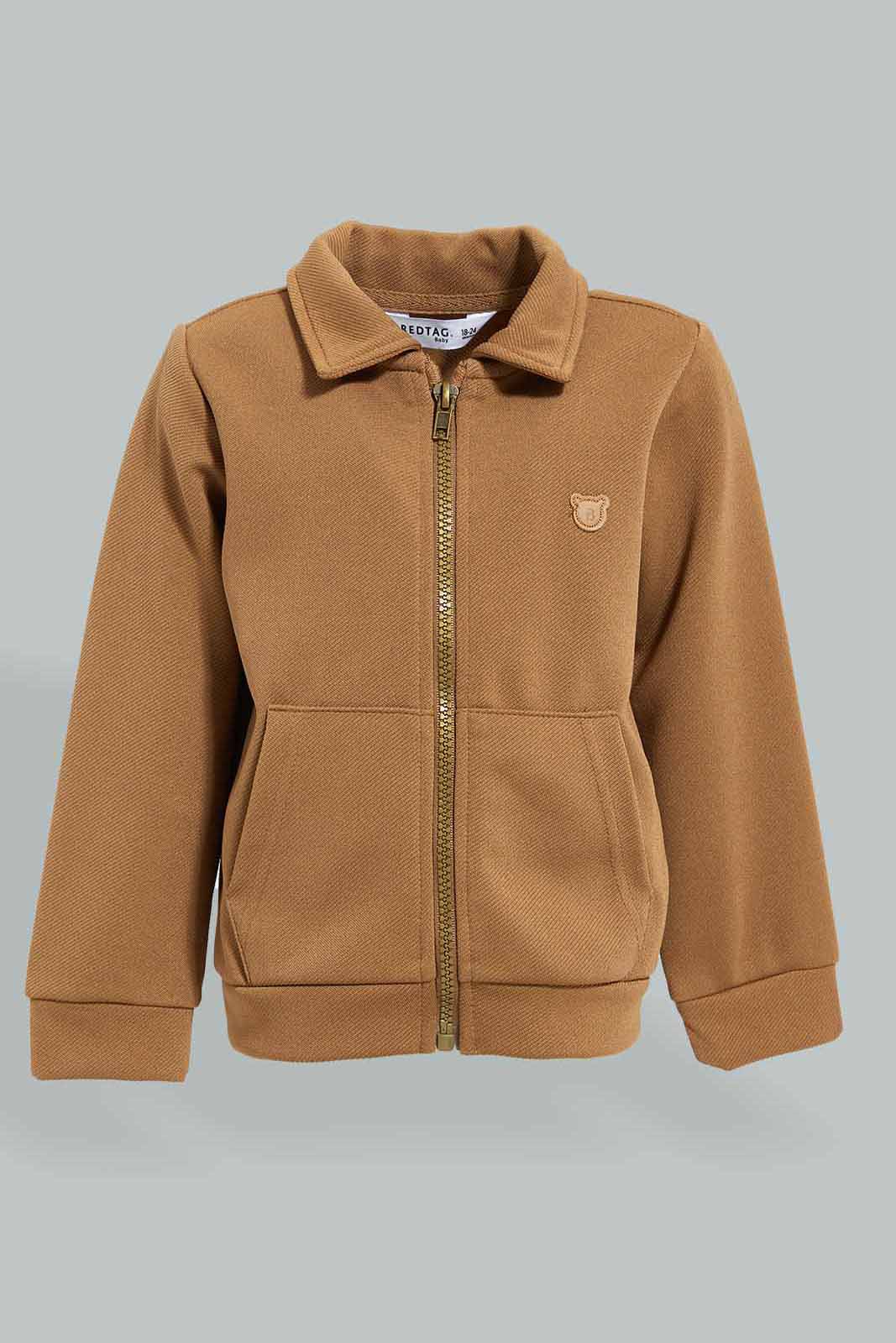 Redtag-Brown-Woven-Jog-Set-With-Pocket-Jog-Sets-Infant-Boys-3 to 24 Months