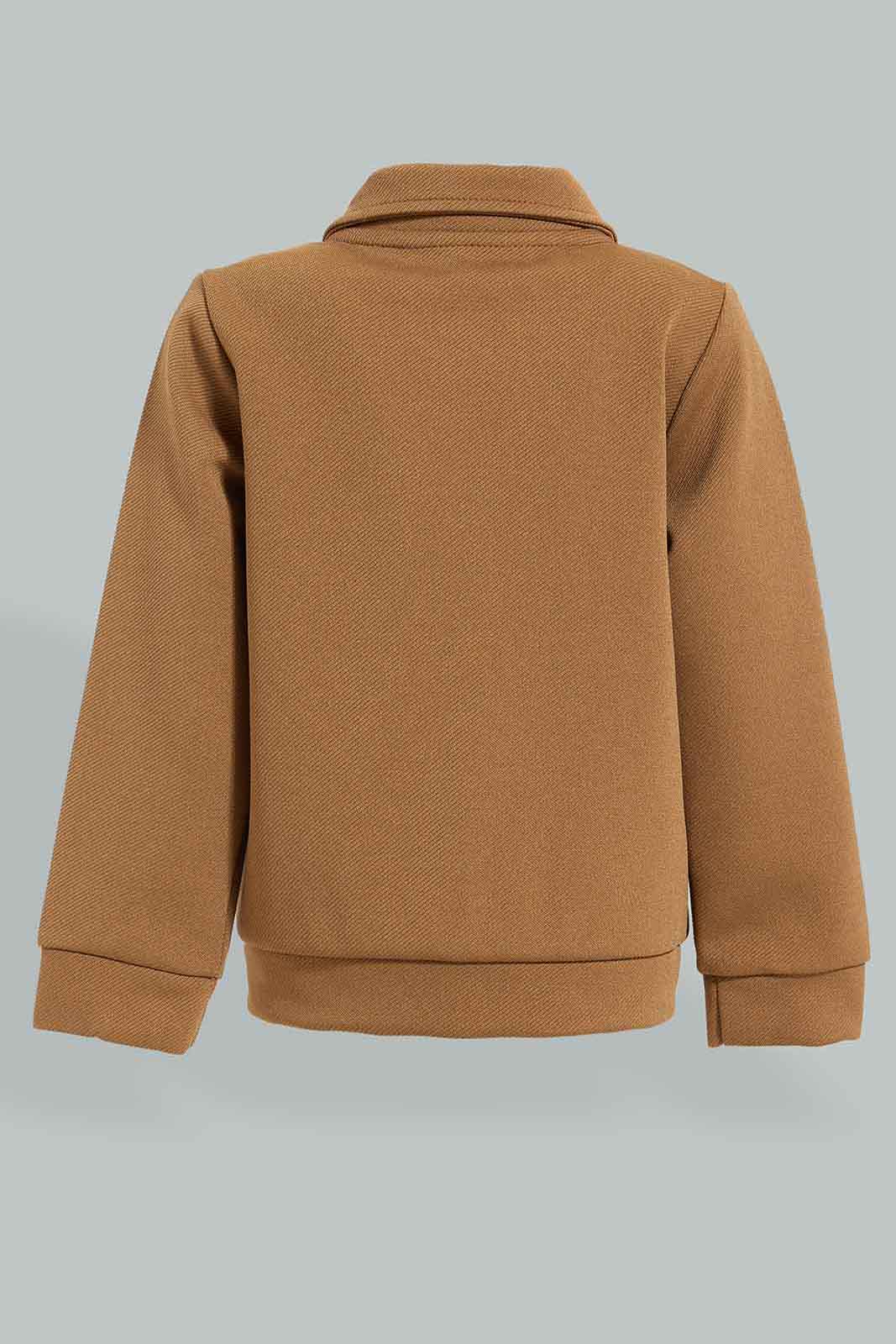 Redtag-Brown-Woven-Jog-Set-With-Pocket-Jog-Sets-Infant-Boys-3 to 24 Months